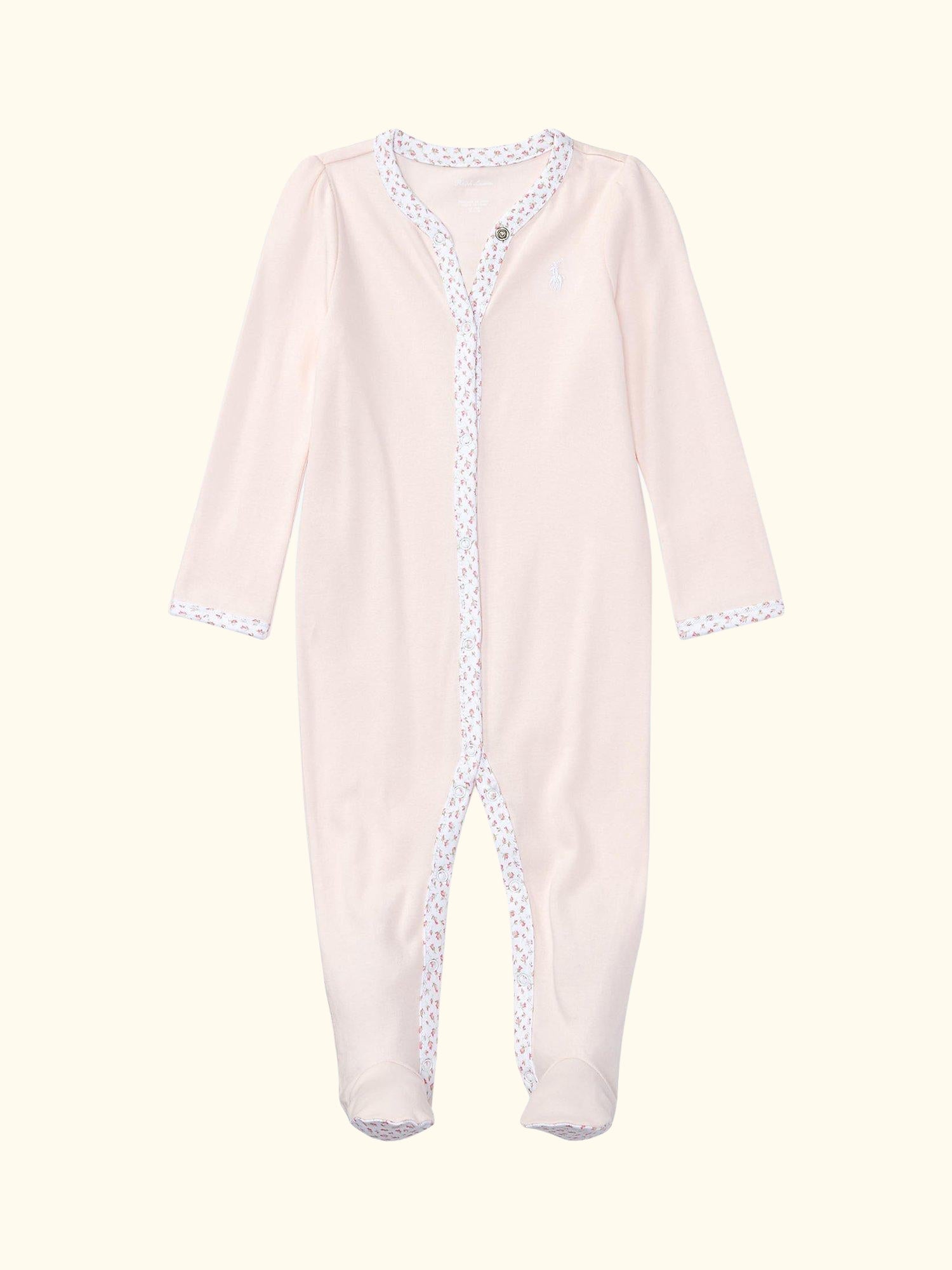 Polo Ralph Lauren Baby Rose Bud Trim Coverall, Delicate Pink