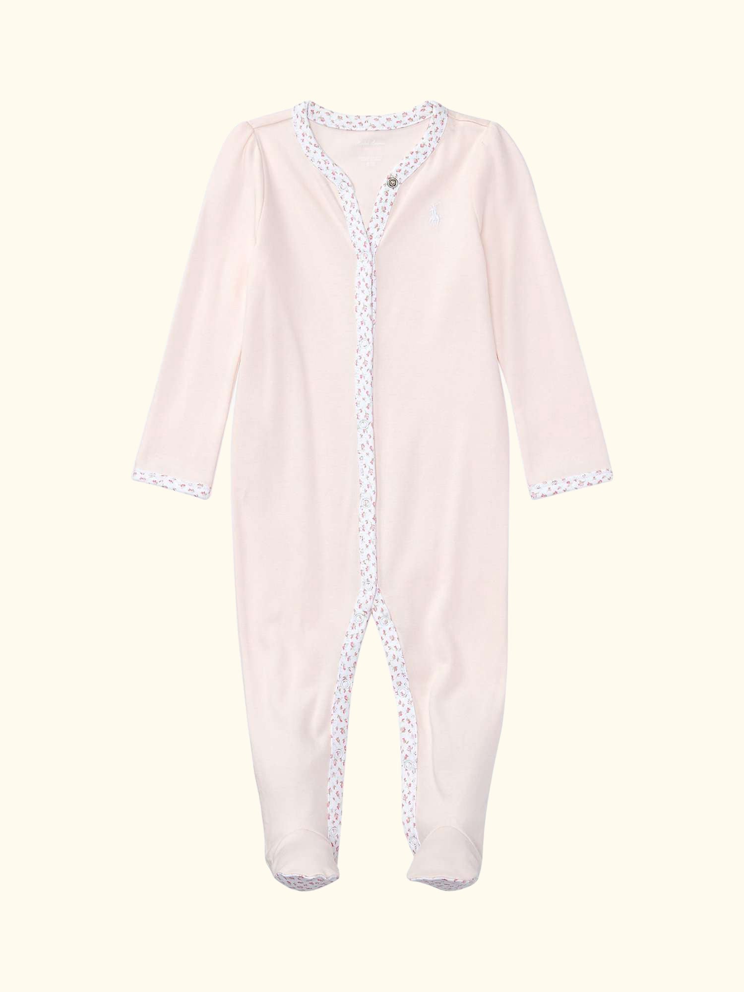 Polo Ralph Lauren Baby Rose Bud Trim Coverall, Delicate Pink