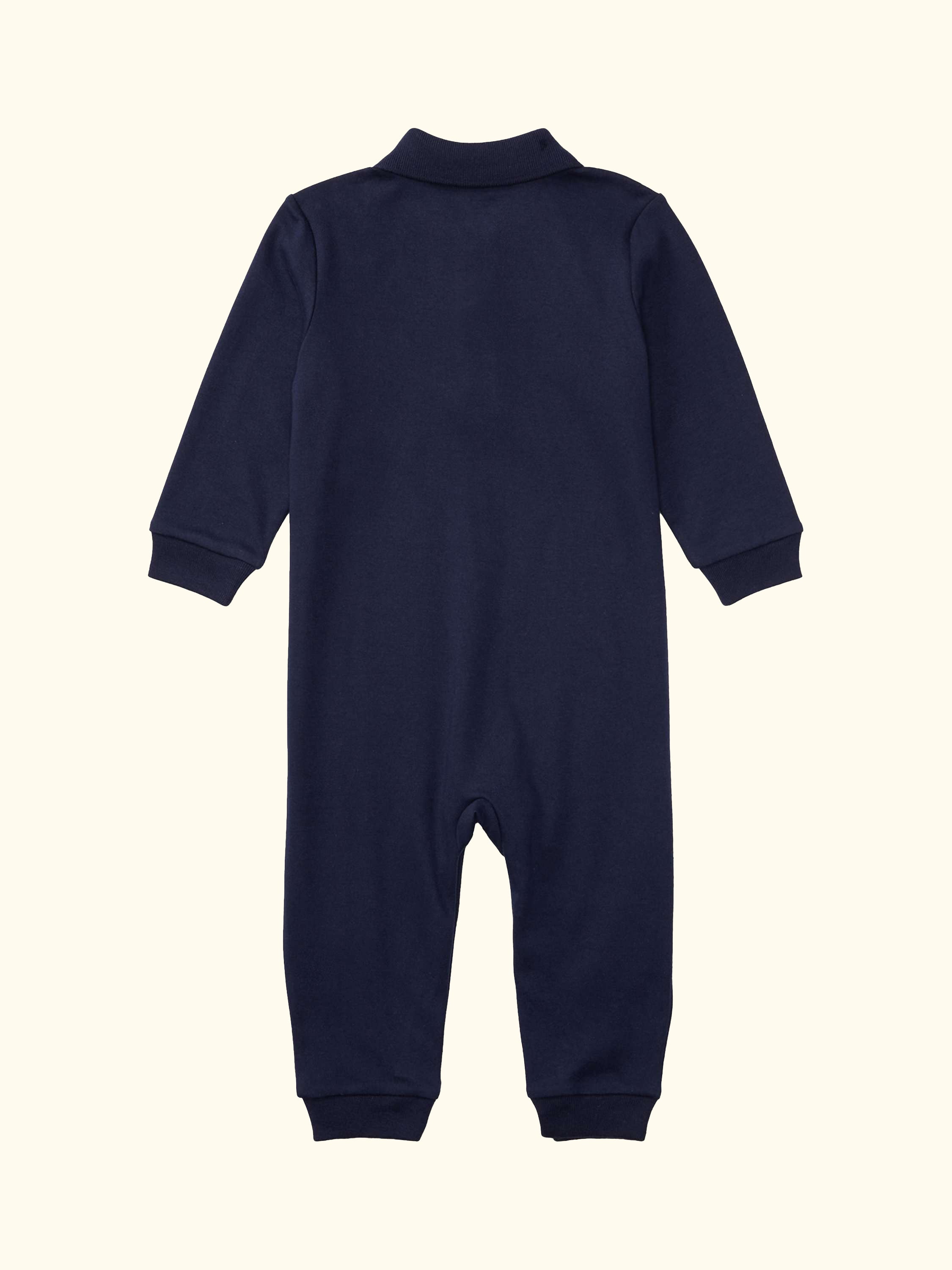 Polo Ralph Lauren Baby Schiffli Logo Sleepsuit, Navy, 18 months