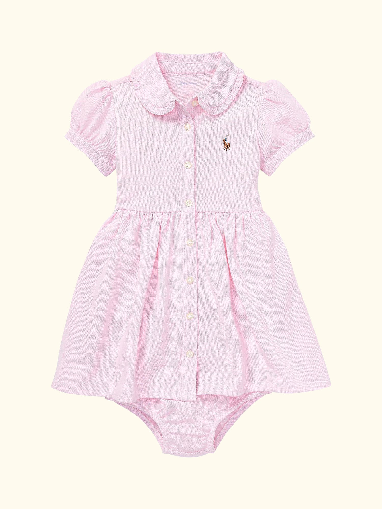 Polo Ralph Lauren Baby Puff Sleeve Shirt Dress, Pink