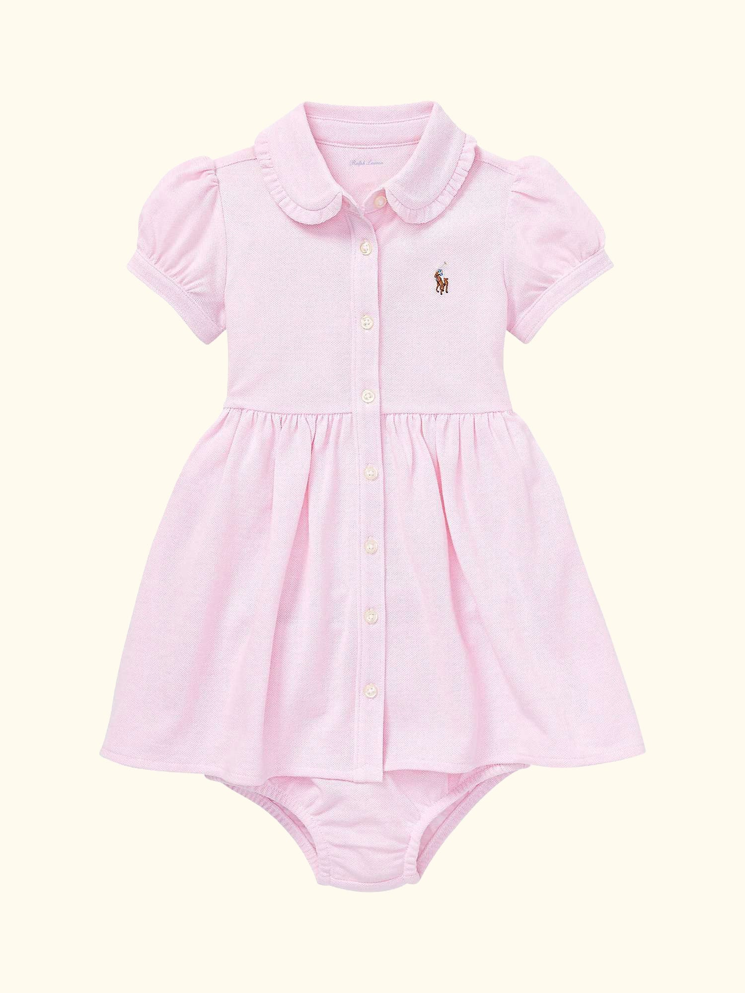Polo Ralph Lauren Baby Puff Sleeve Shirt Dress, Pink