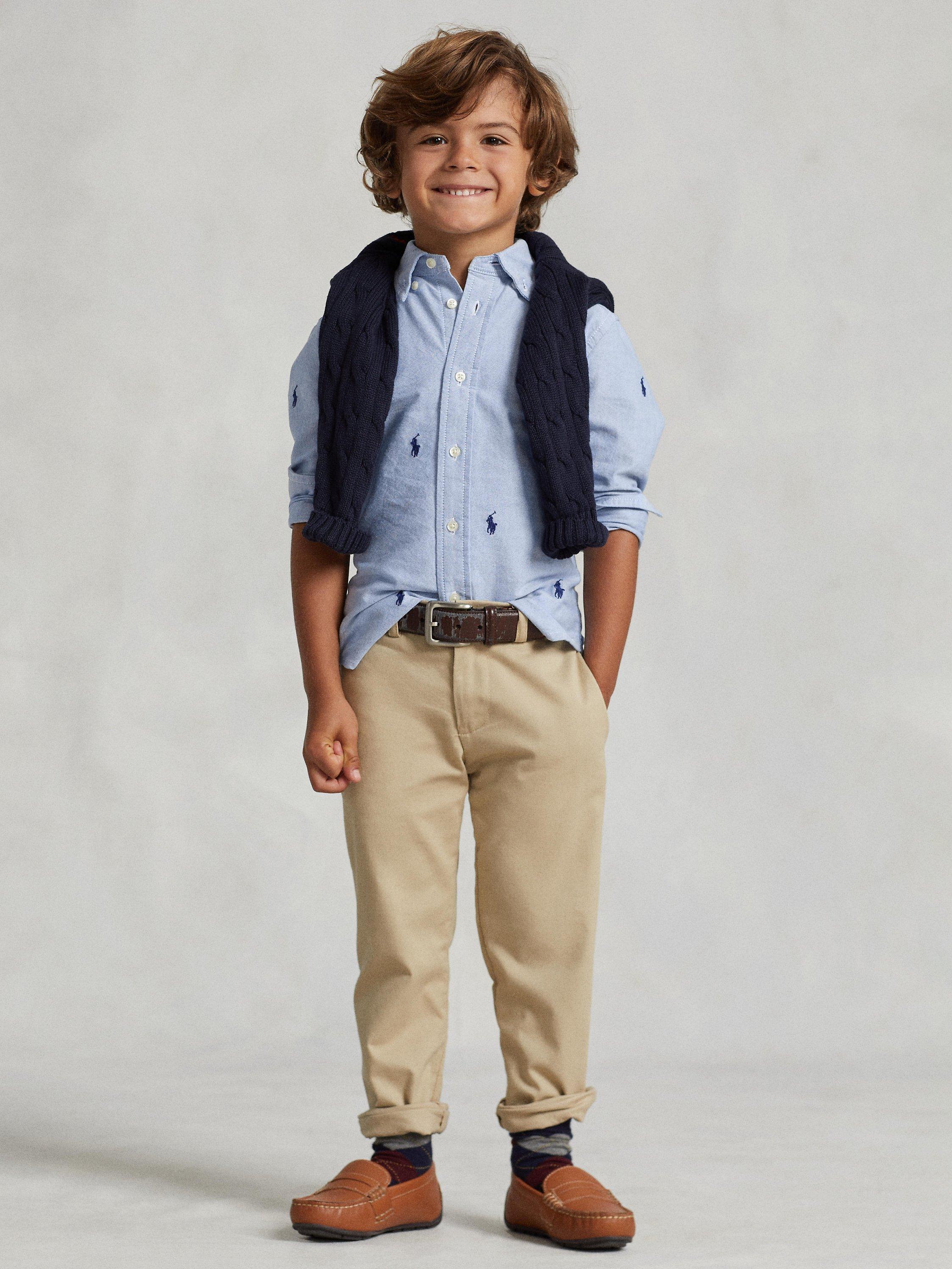 Polo Ralph Lauren Kids' Schiffli Oxford Shirt, Blue