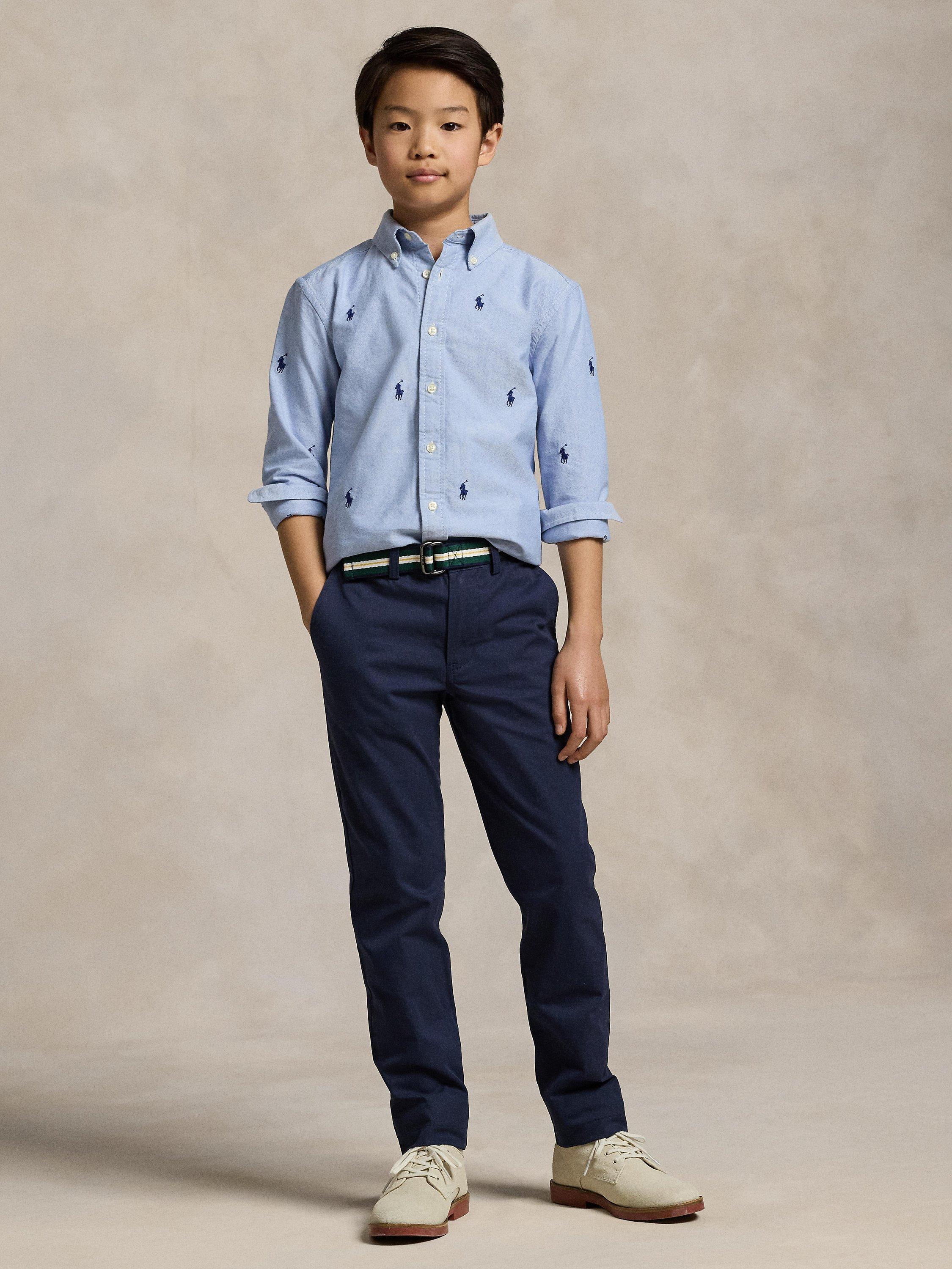 Kids' Belted Chino Trousers, Newport Navy