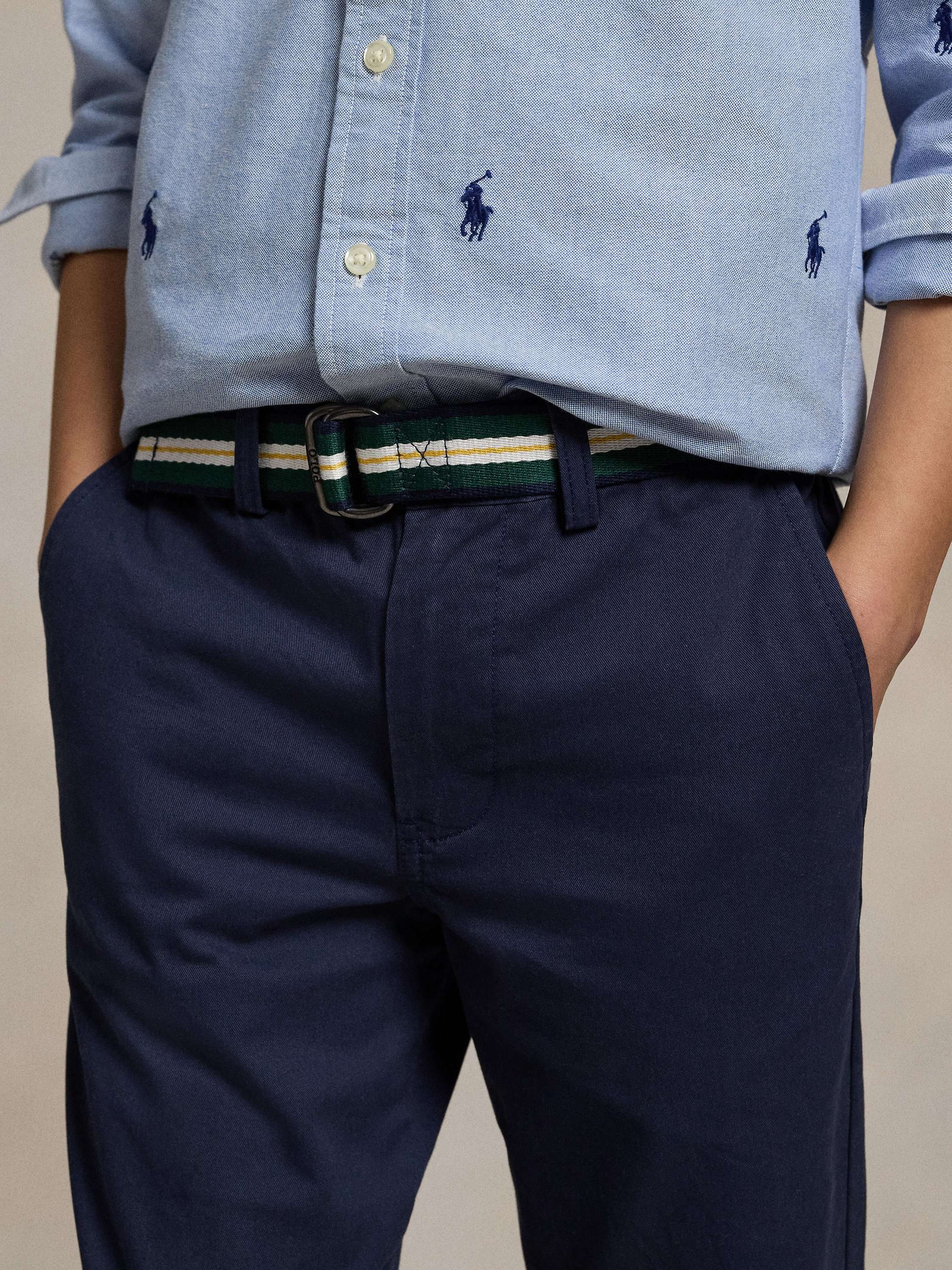 Kids' Belted Chino Trousers, Newport Navy