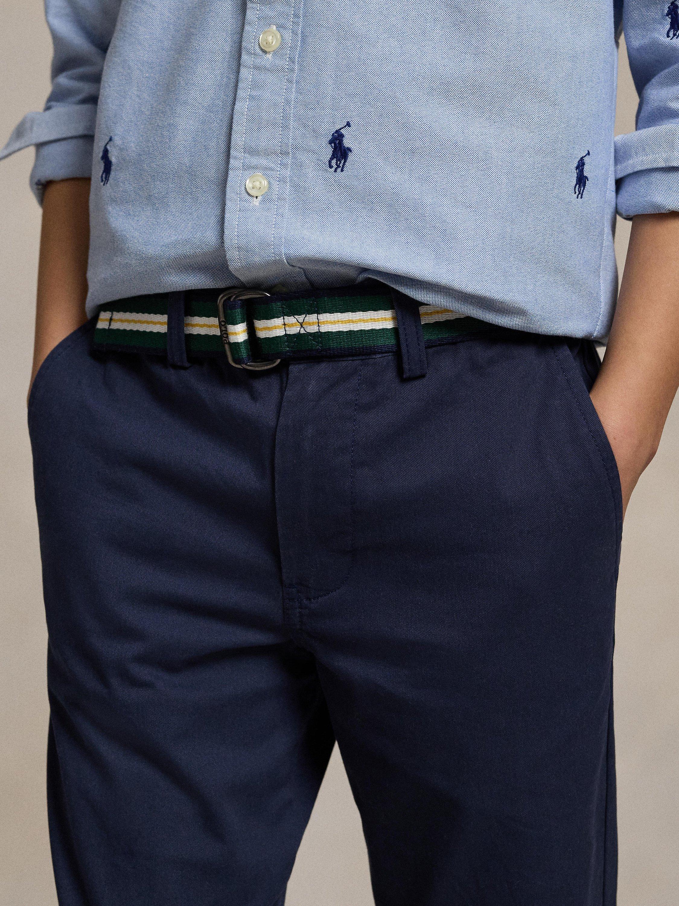 Kids' Belted Chino Trousers, Newport Navy