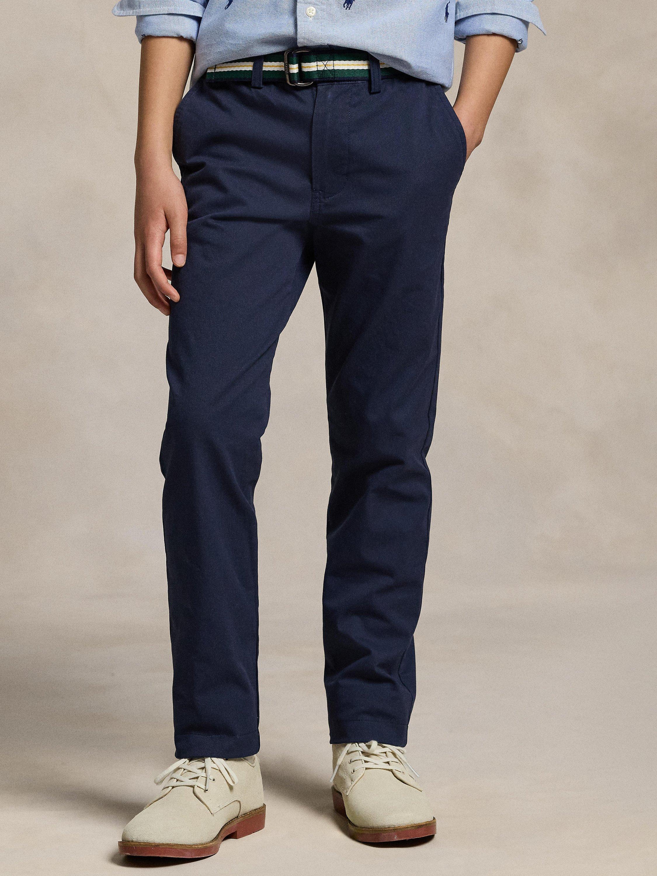 Kids' Belted Chino Trousers, Newport Navy