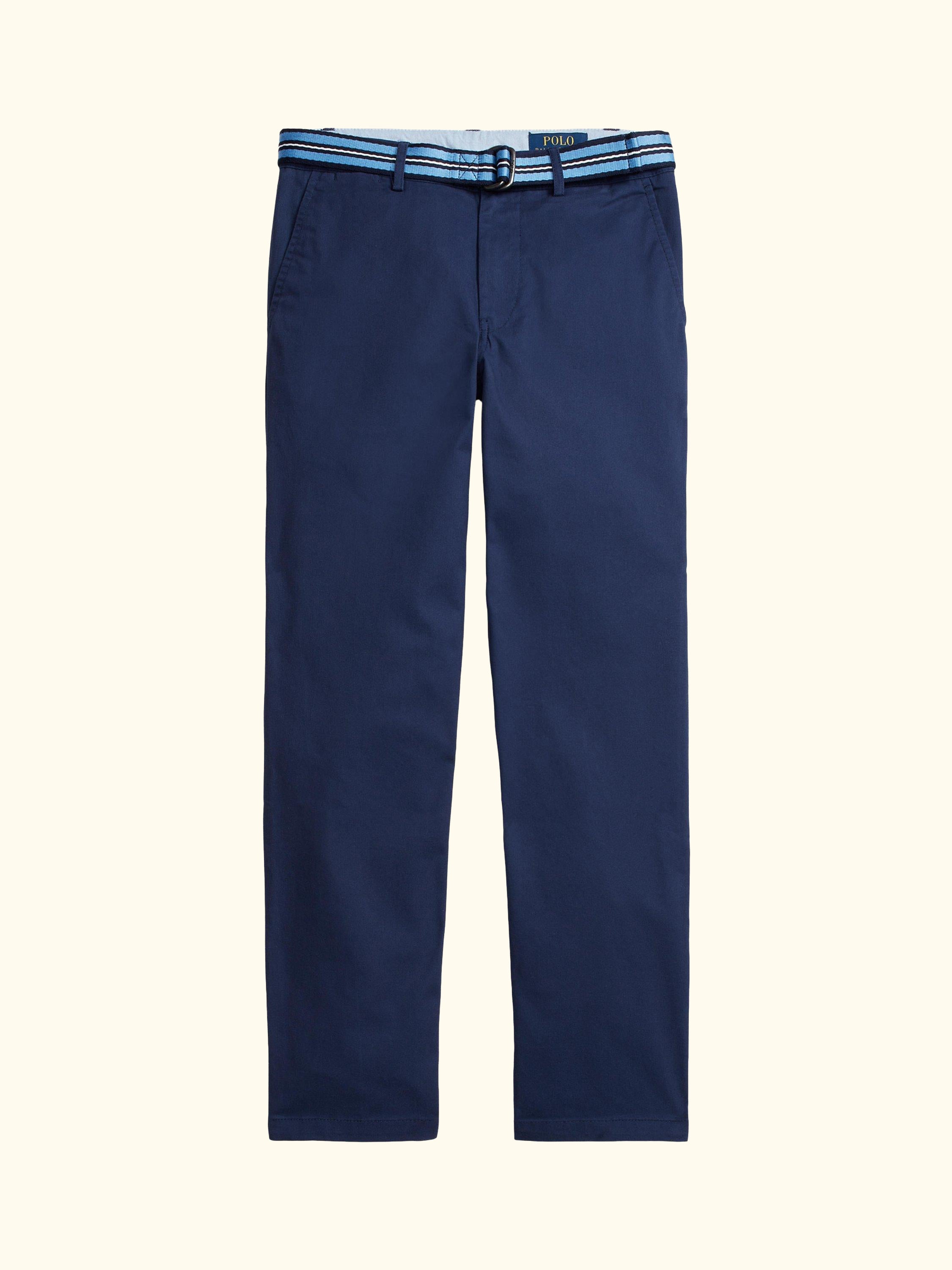 Kids' Belted Chino Trousers, Newport Navy