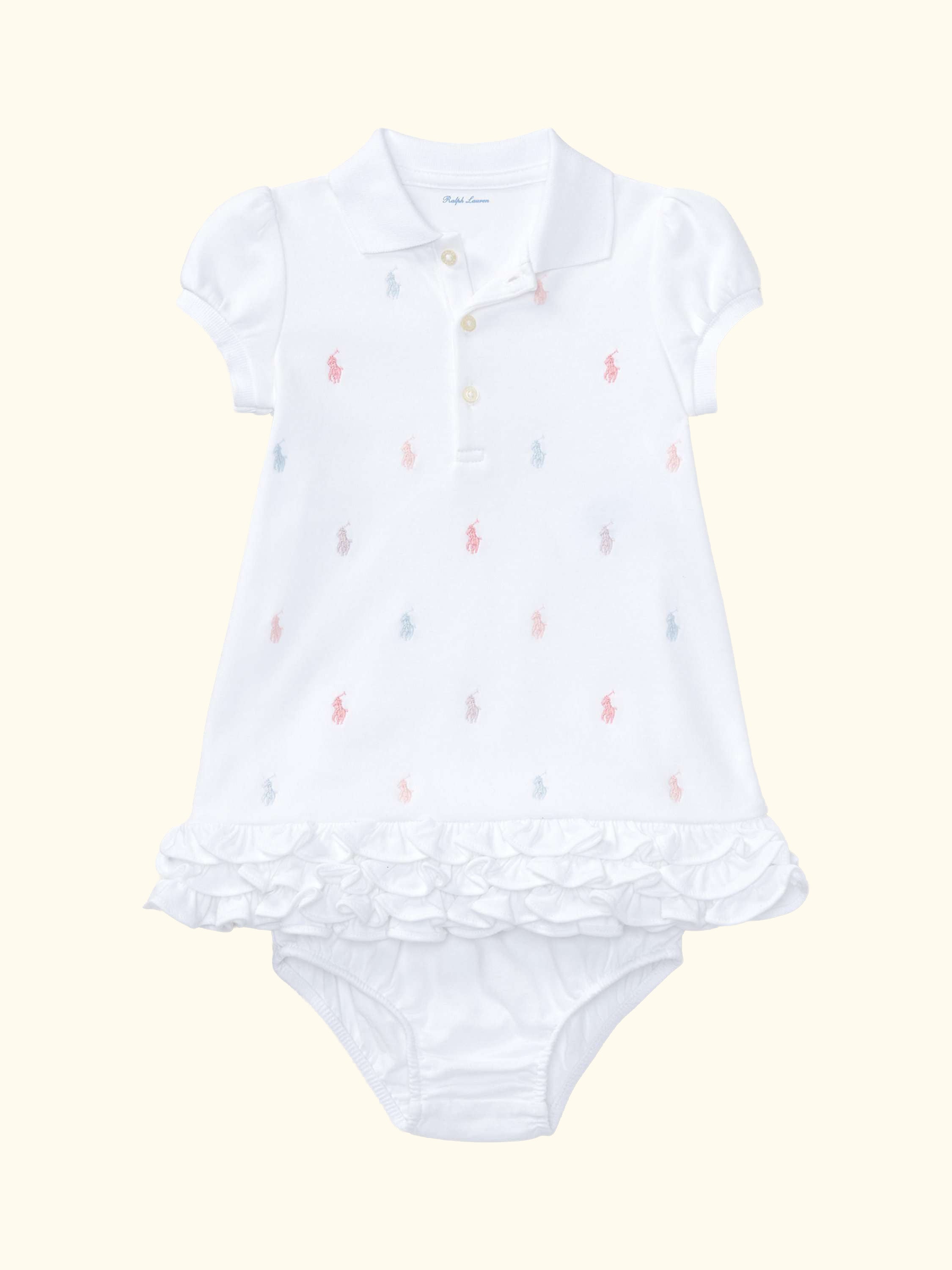 Polo Ralph Lauren Baby Schiffli Dress & Bloomers Set, White
