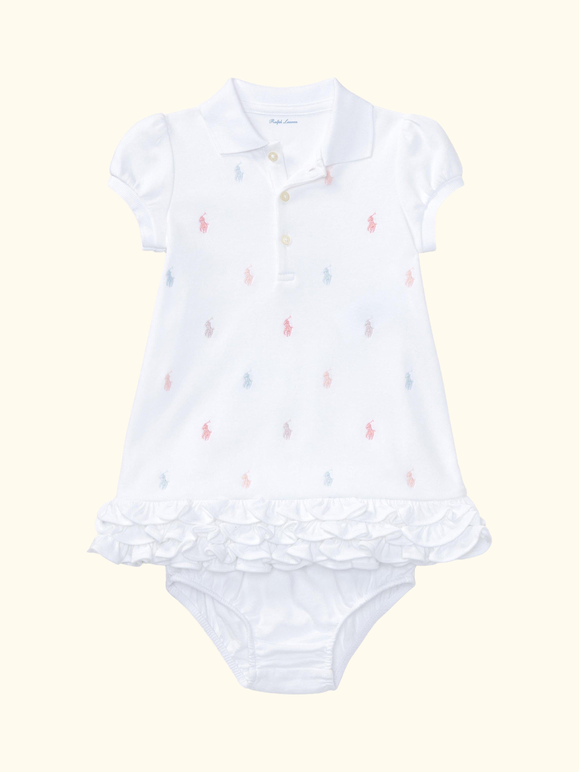 Polo Ralph Lauren Baby Schiffli Dress & Bloomers Set, White