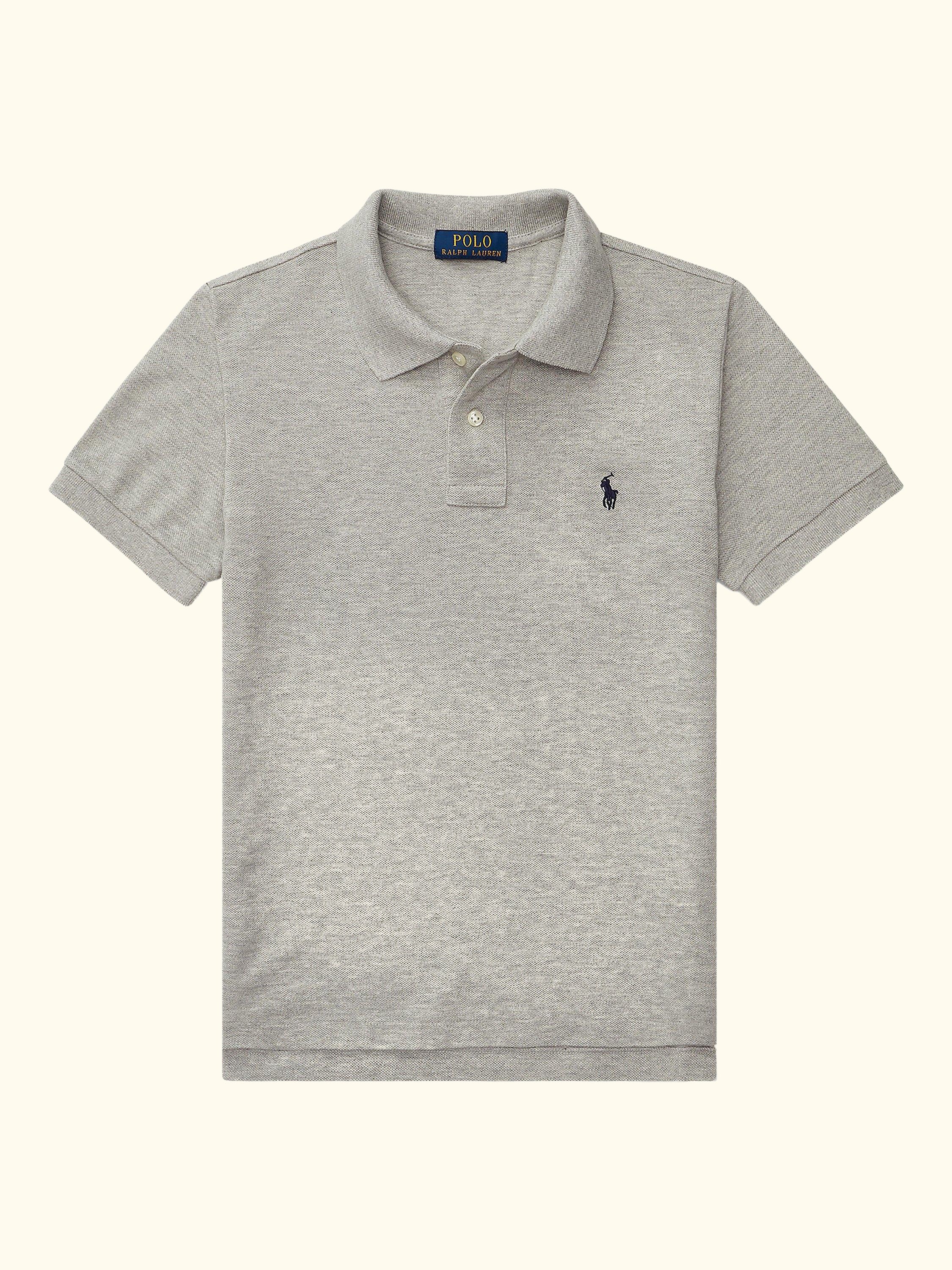 Polo Ralph Lauren Kids' Cotton Signature Logo Short Sleeve Polo Shirt, Grey