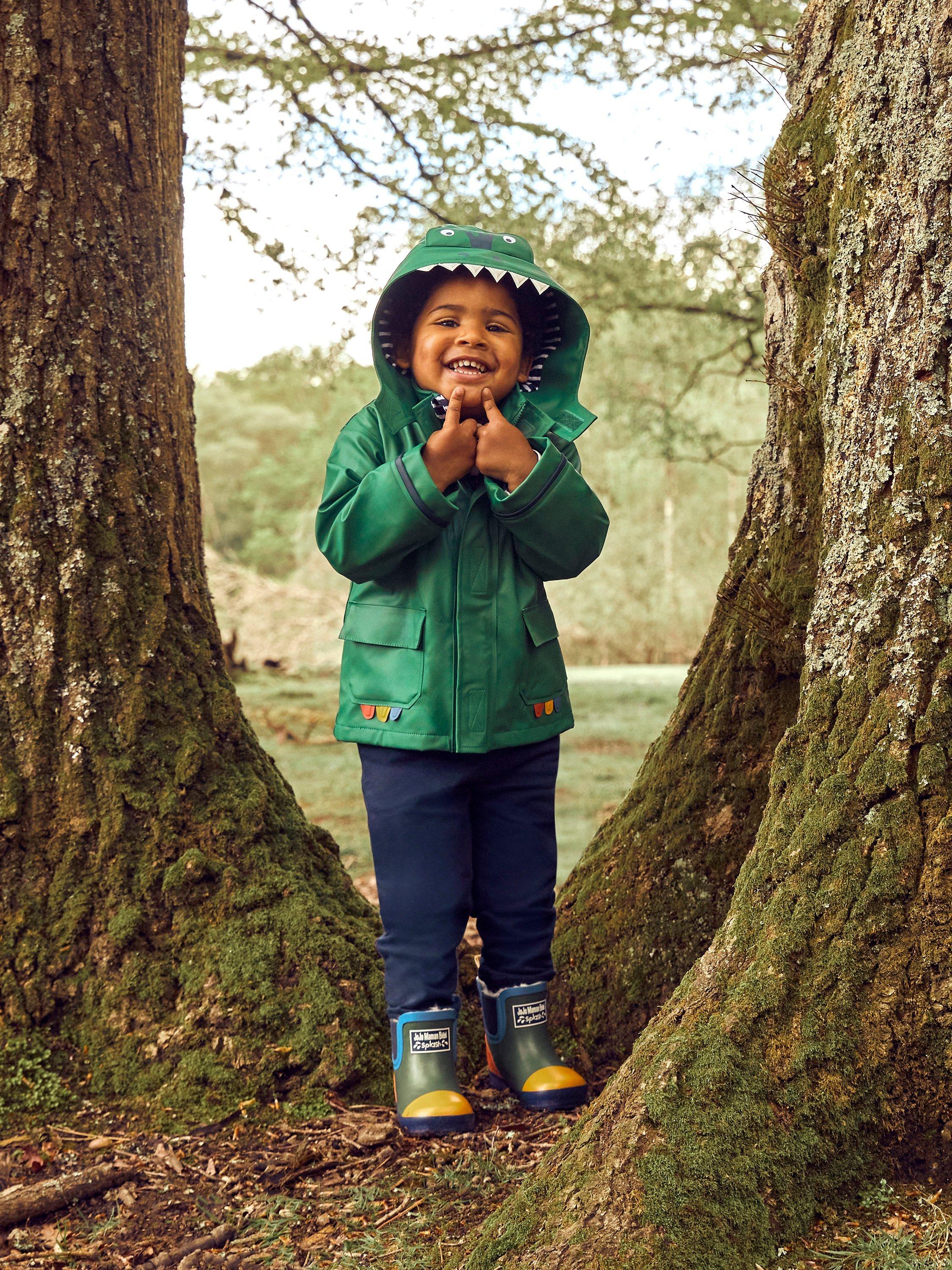 Kids' Lined Colour Block Wellington Boots, Pink, C3