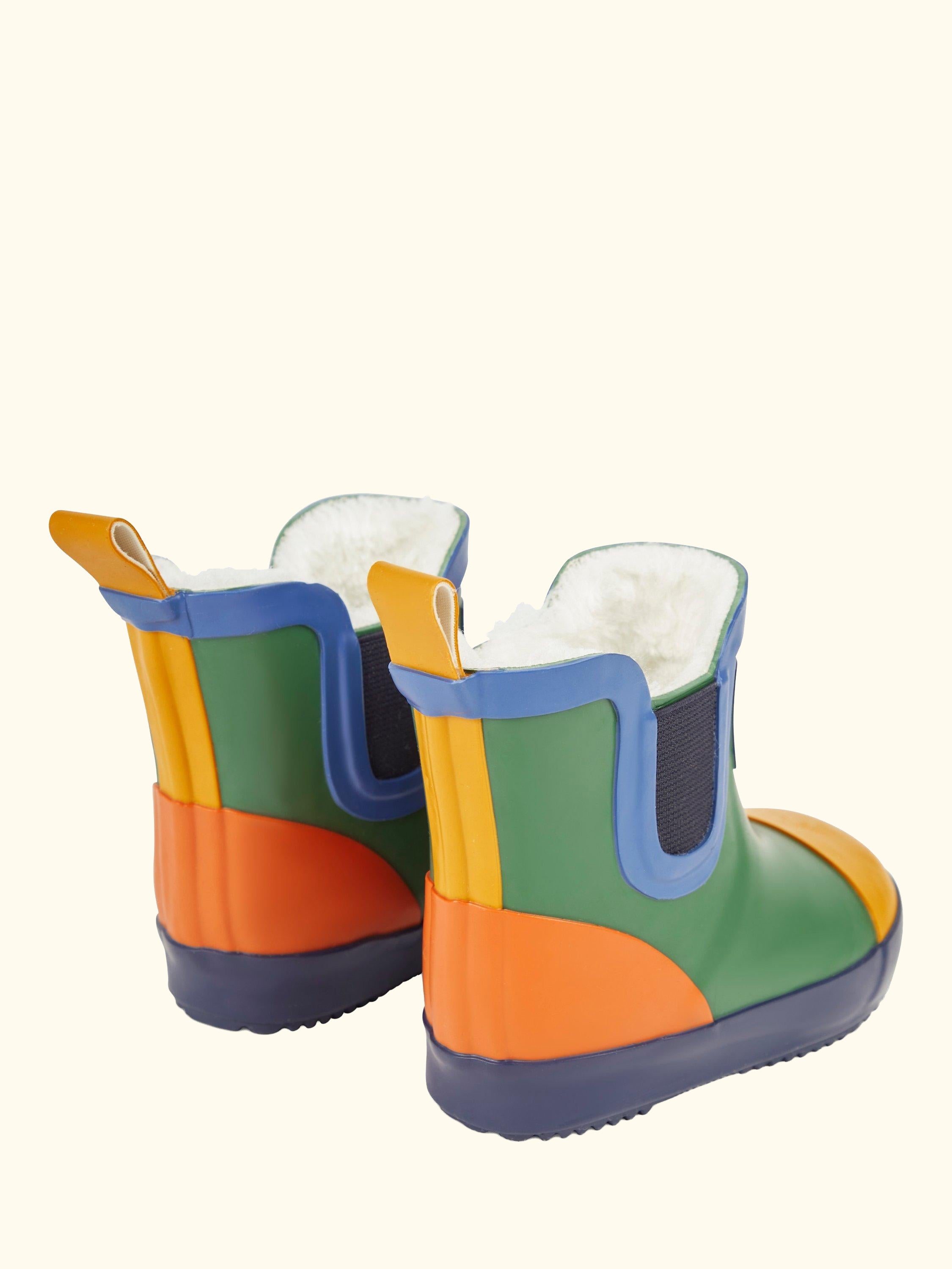 Kids' Lined Colour Block Wellington Boots, Pink, C3