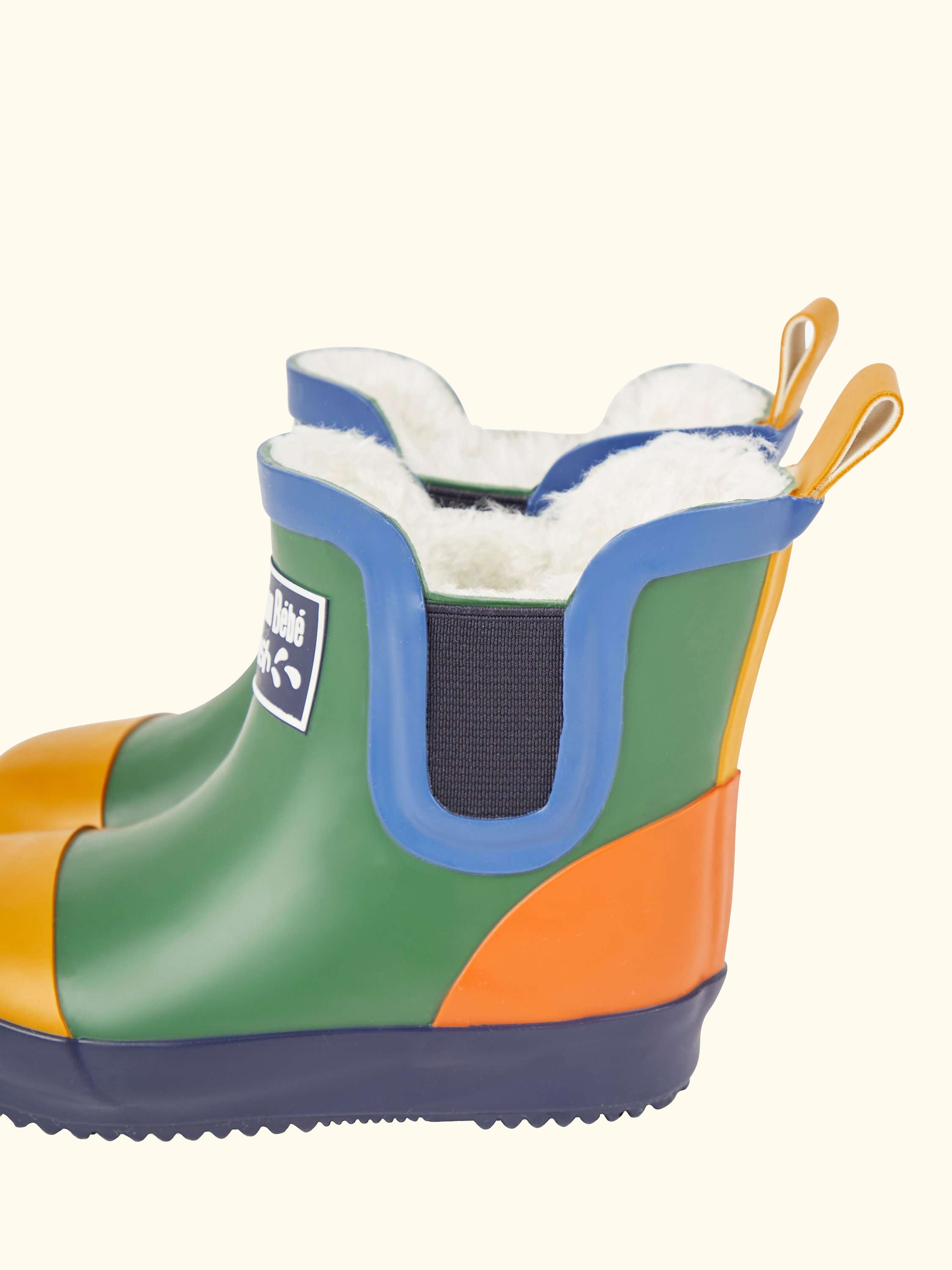 Kids' Lined Colour Block Wellington Boots, Pink, C3