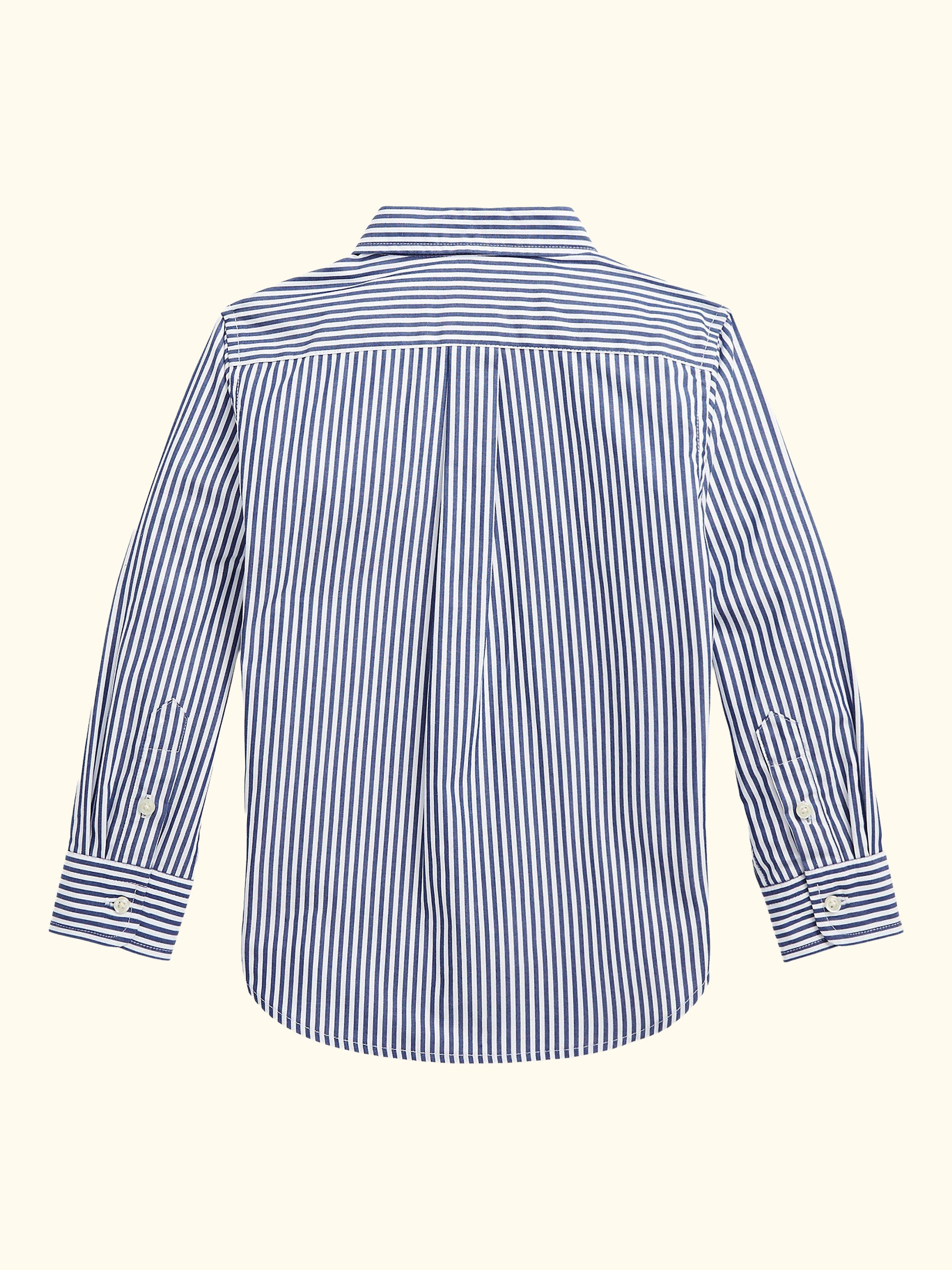 Polo Ralph Lauren Kids' Signature Logo Stripe Sport Shirt, Navy/White