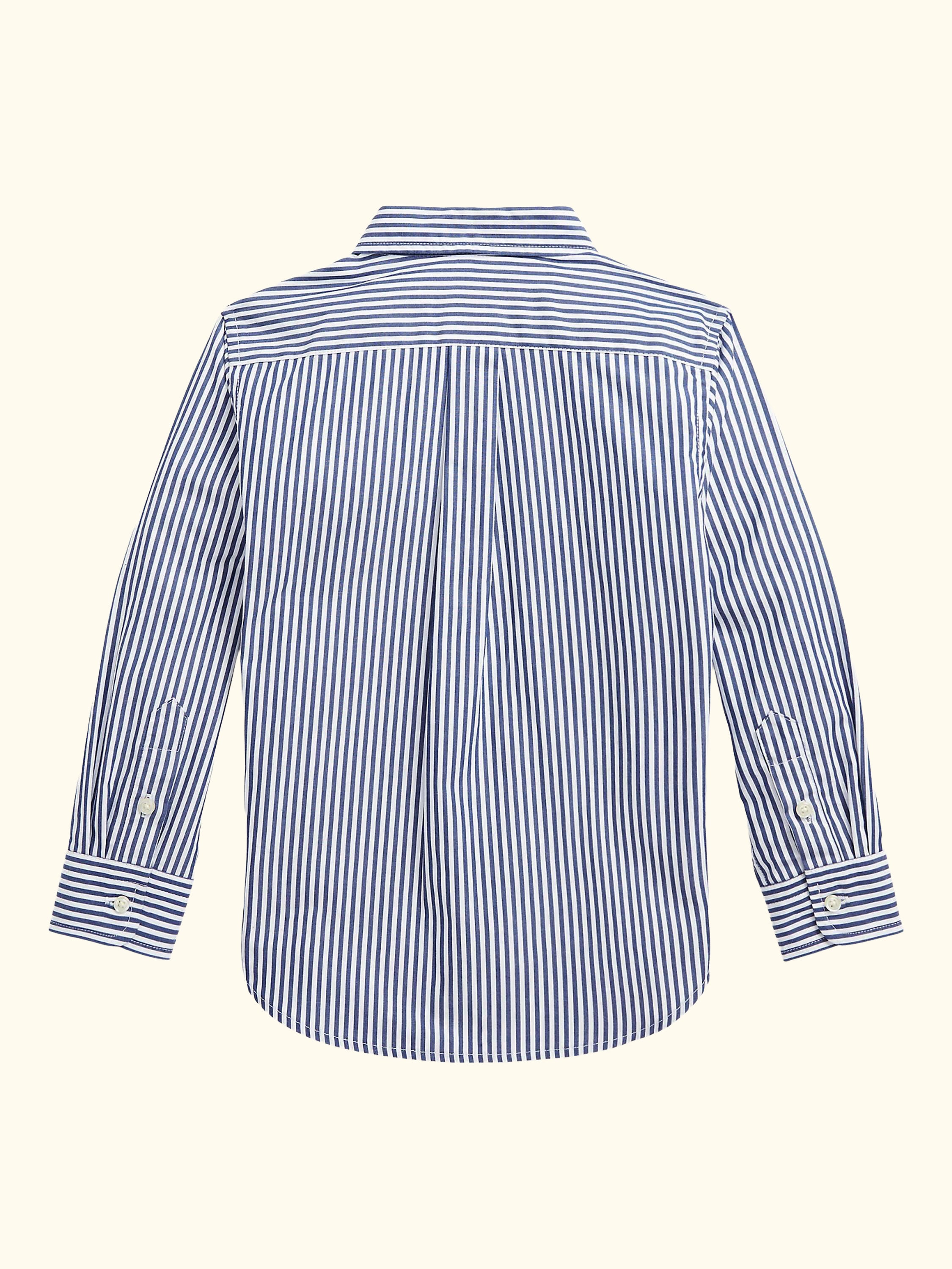 Polo Ralph Lauren Kids' Signature Logo Stripe Sport Shirt, Navy/White