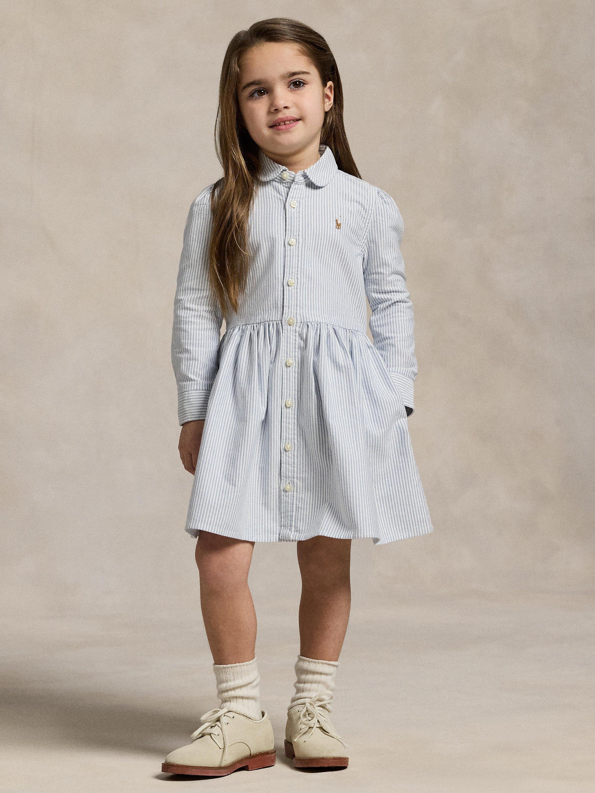 Kids' Cotton Stripe Day Dress, Bsr Blue