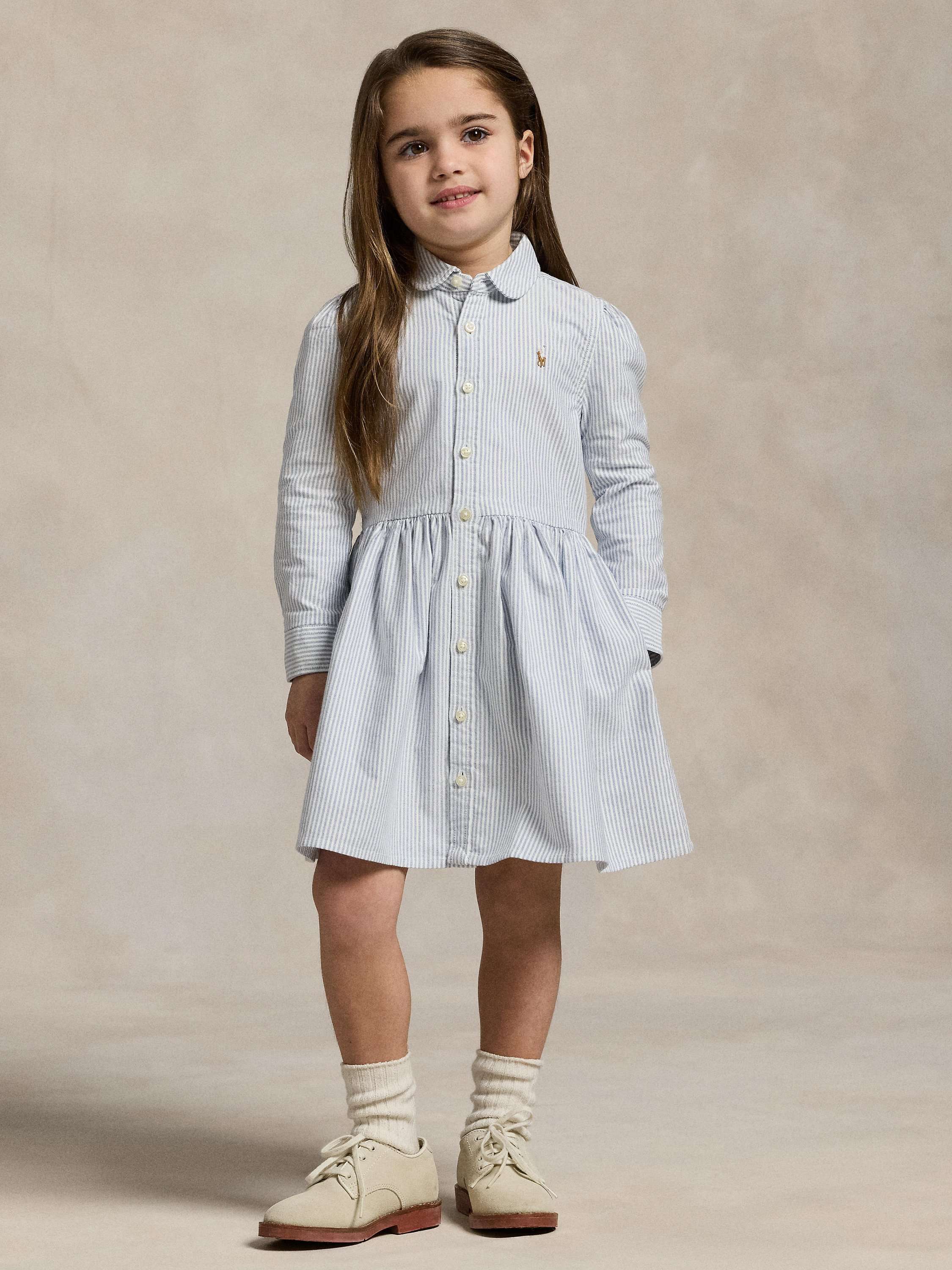Kids' Cotton Stripe Day Dress, Bsr Blue