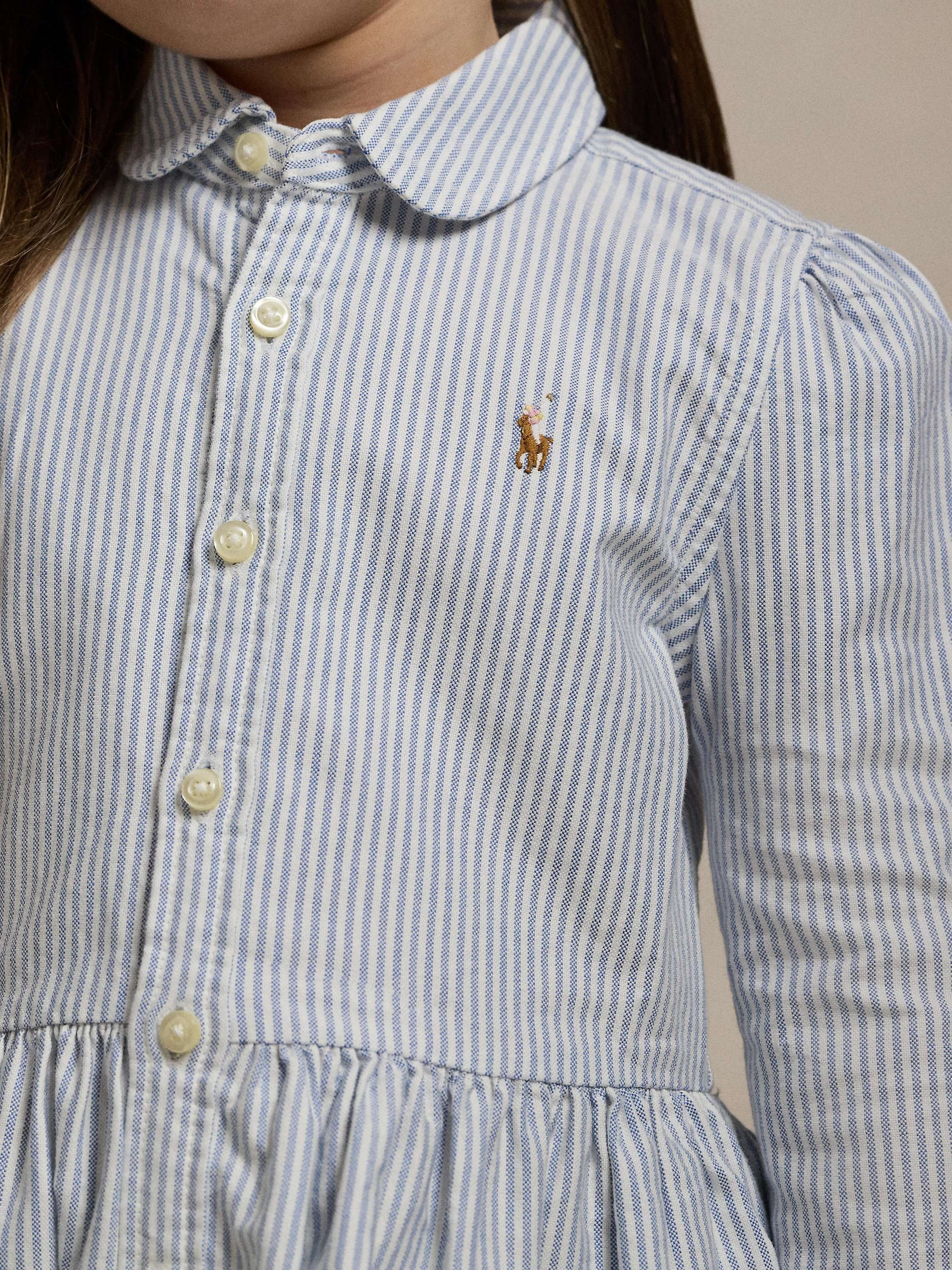 Kids' Cotton Stripe Day Dress, Bsr Blue