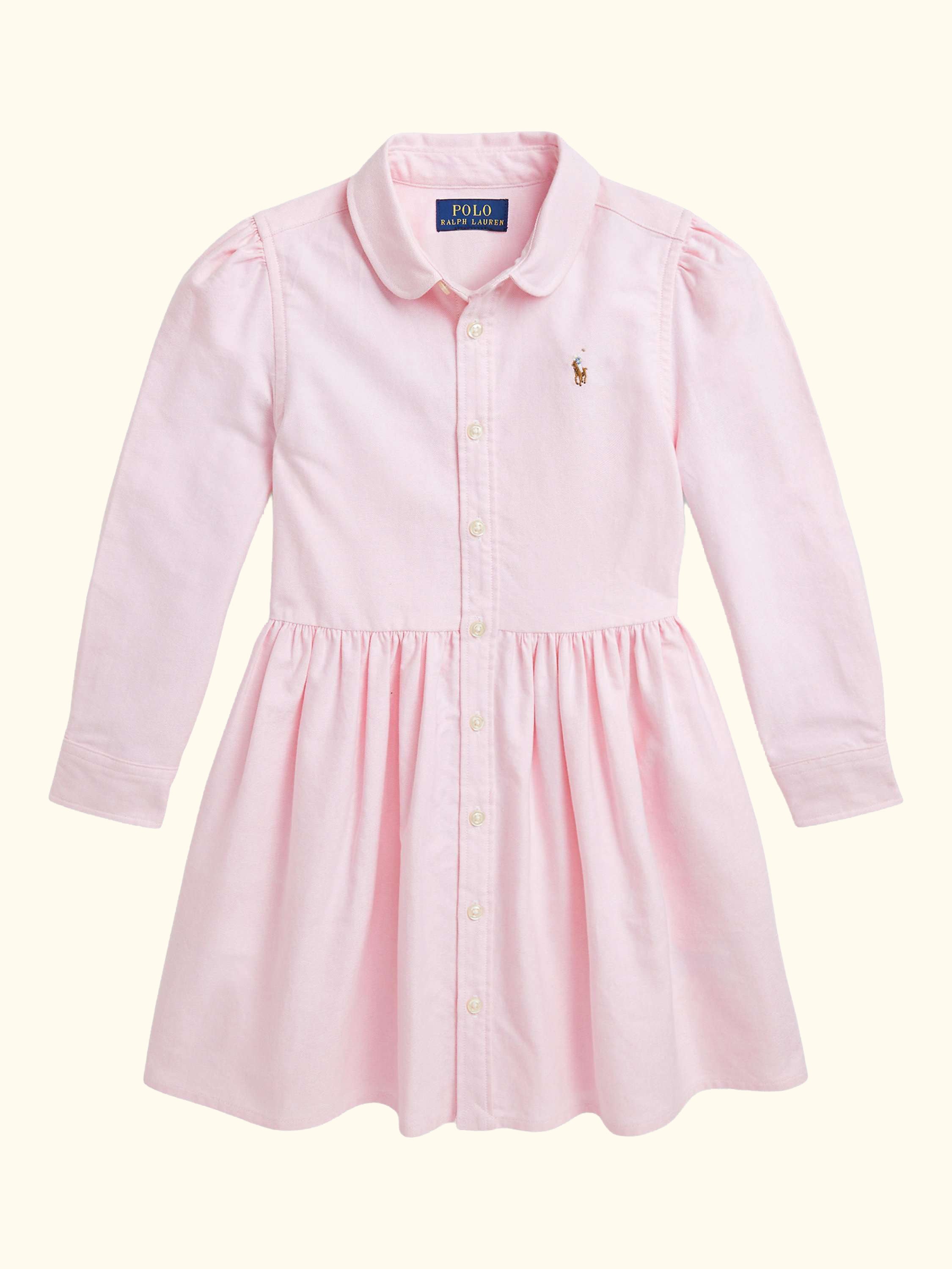 Polo Ralph Lauren Kids' Oxford Cotton Shirt Dress, Bath Pink