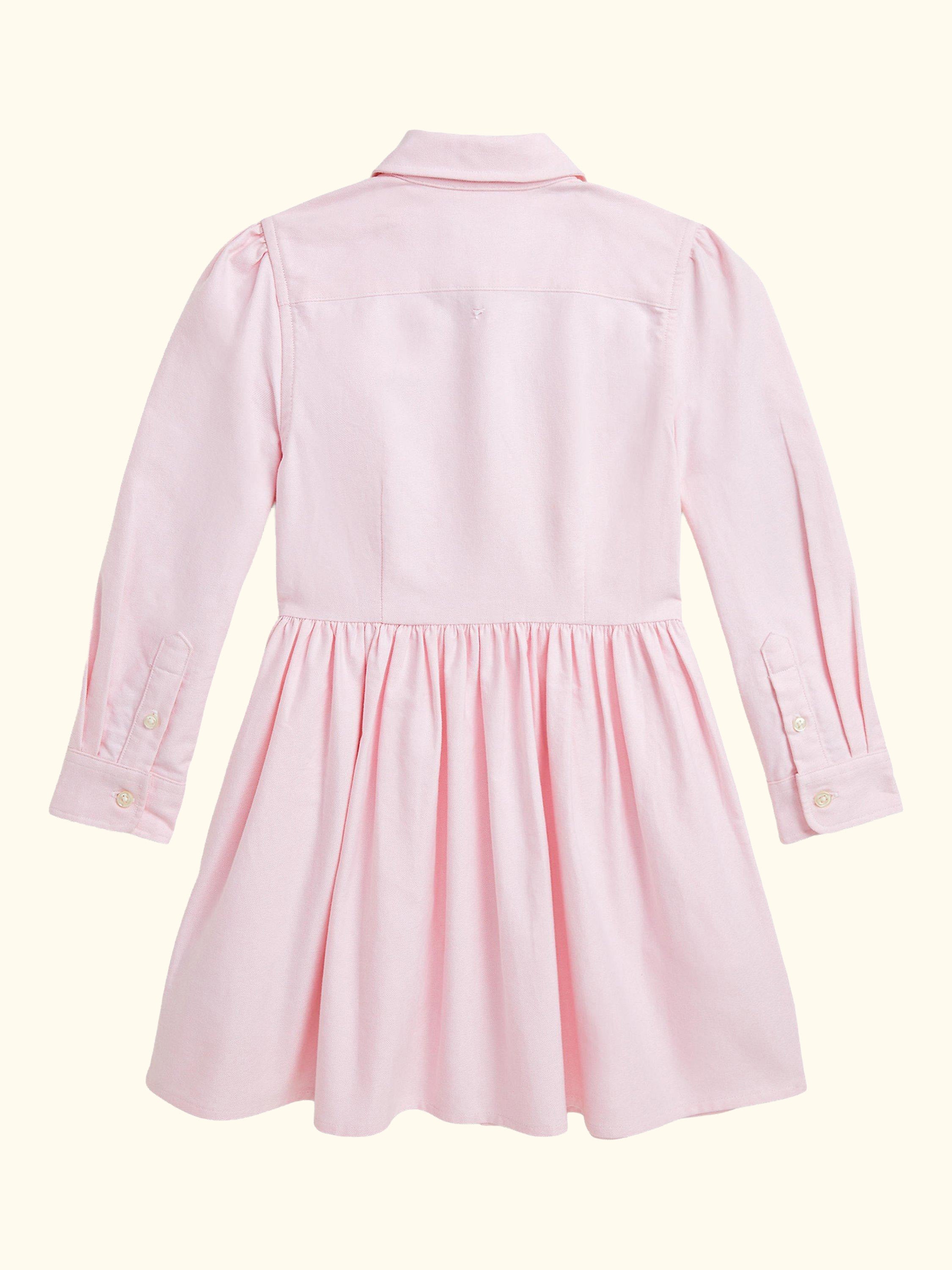 Polo Ralph Lauren Kids' Oxford Cotton Shirt Dress, Bath Pink