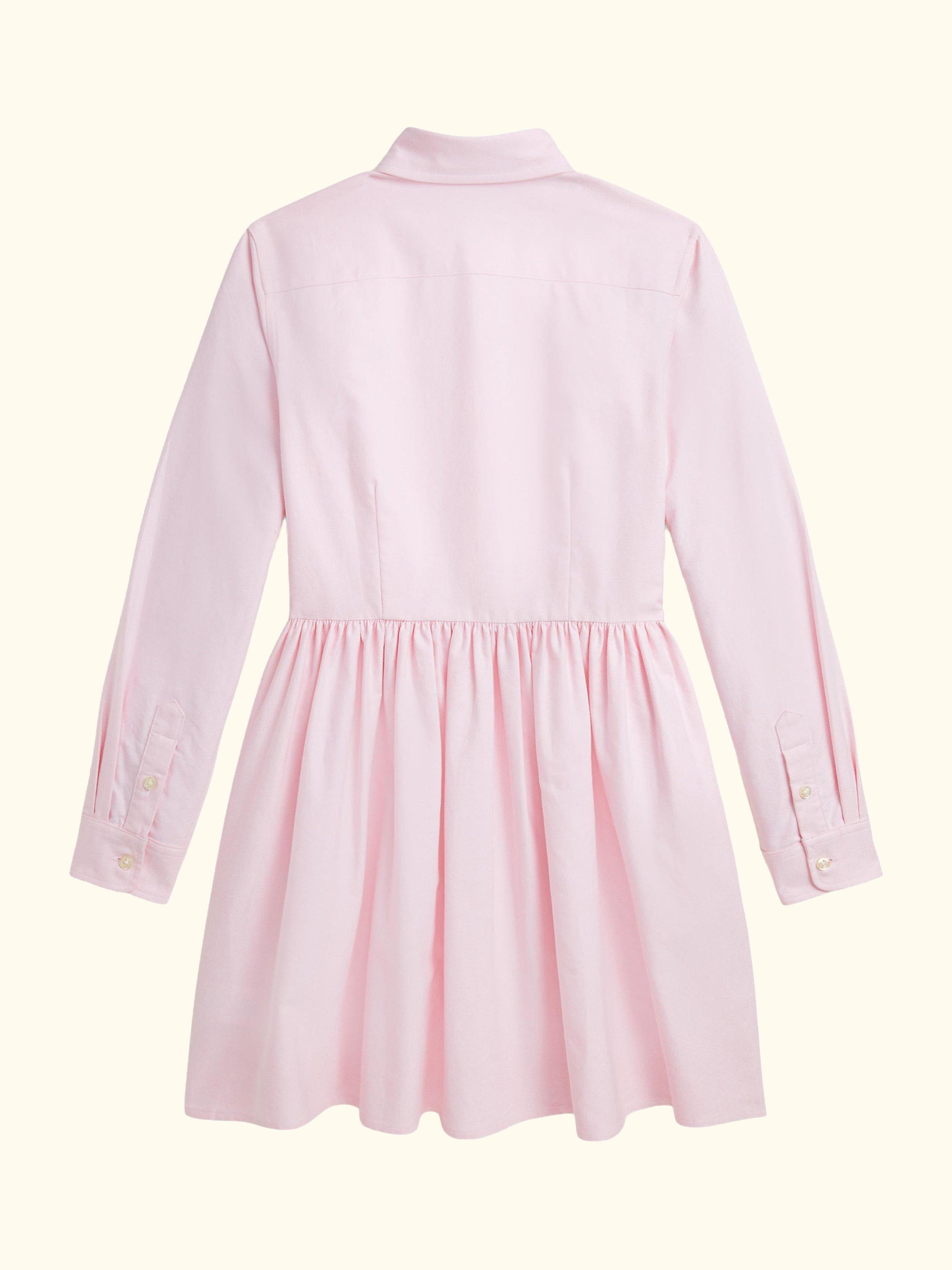 Polo Ralph Lauren Kids' Oxford Cotton Shirt Dress, Bath Pink