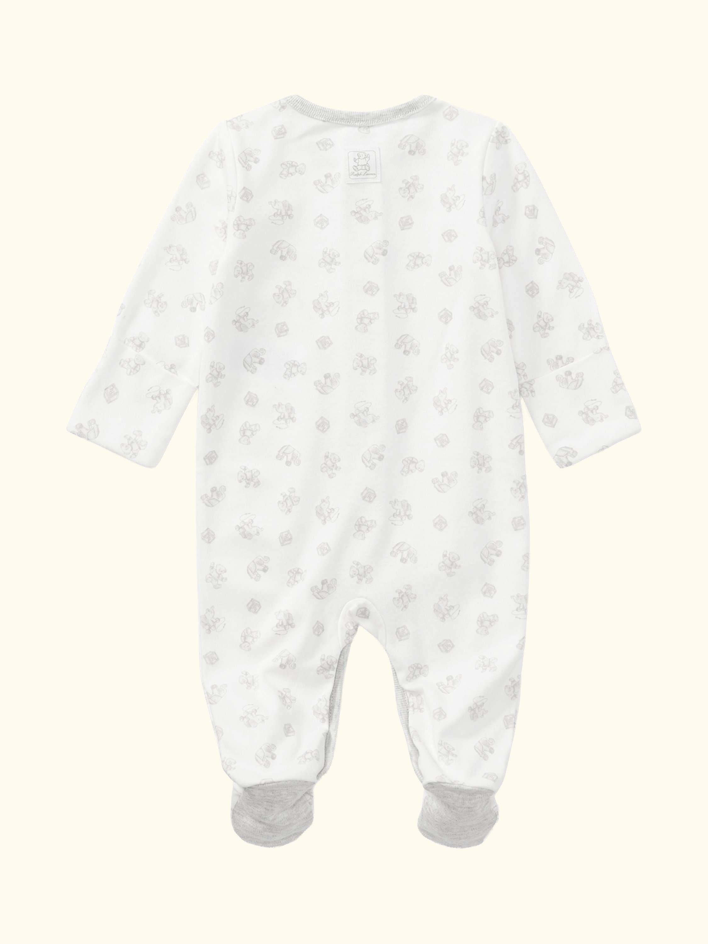 Polo Ralph Lauren Baby Printed Cotton Sleepsuit, Paper White
