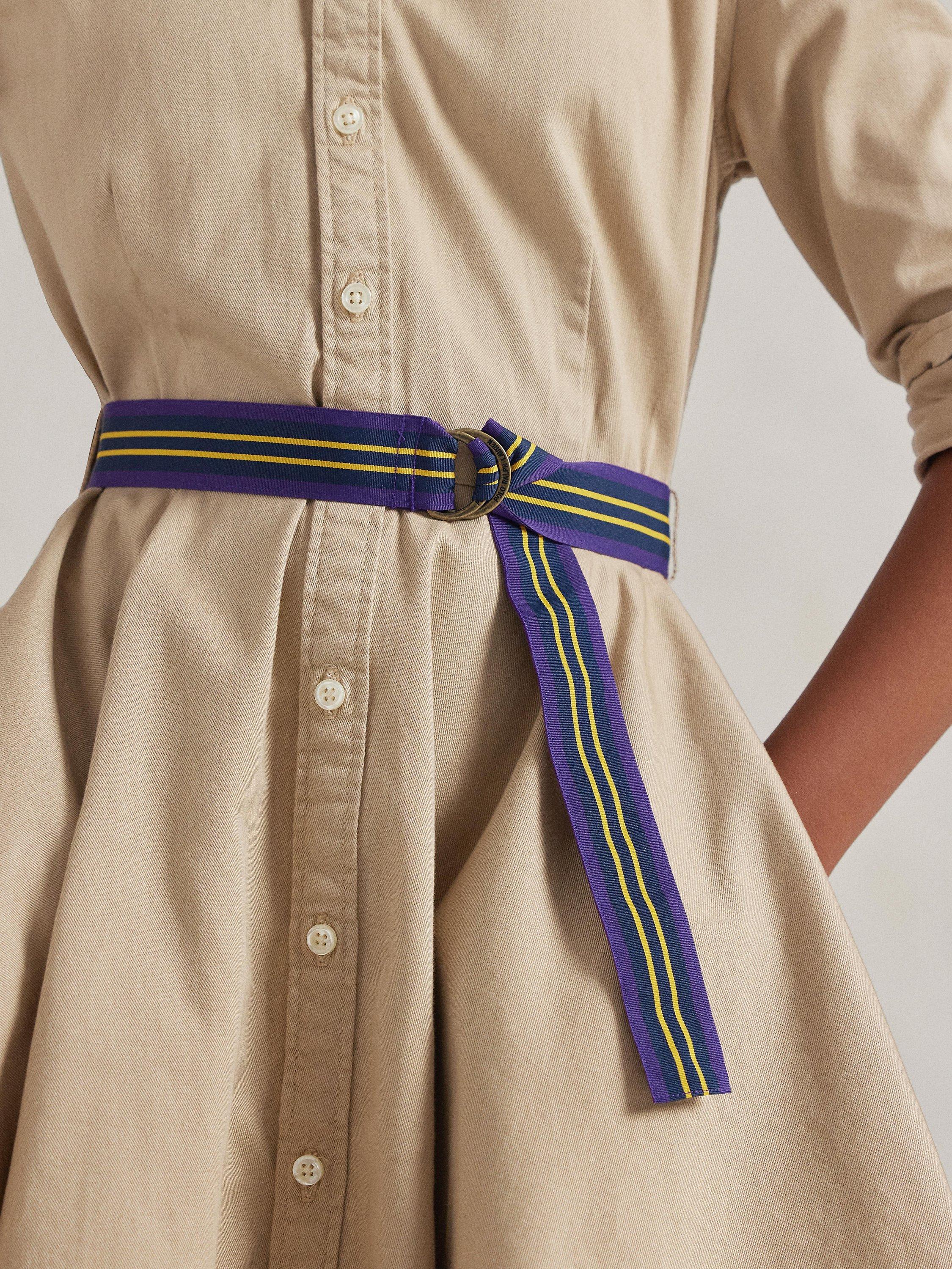 Polo Ralph Lauren Kids' Cotton Chino Shirt Dress, Khaki