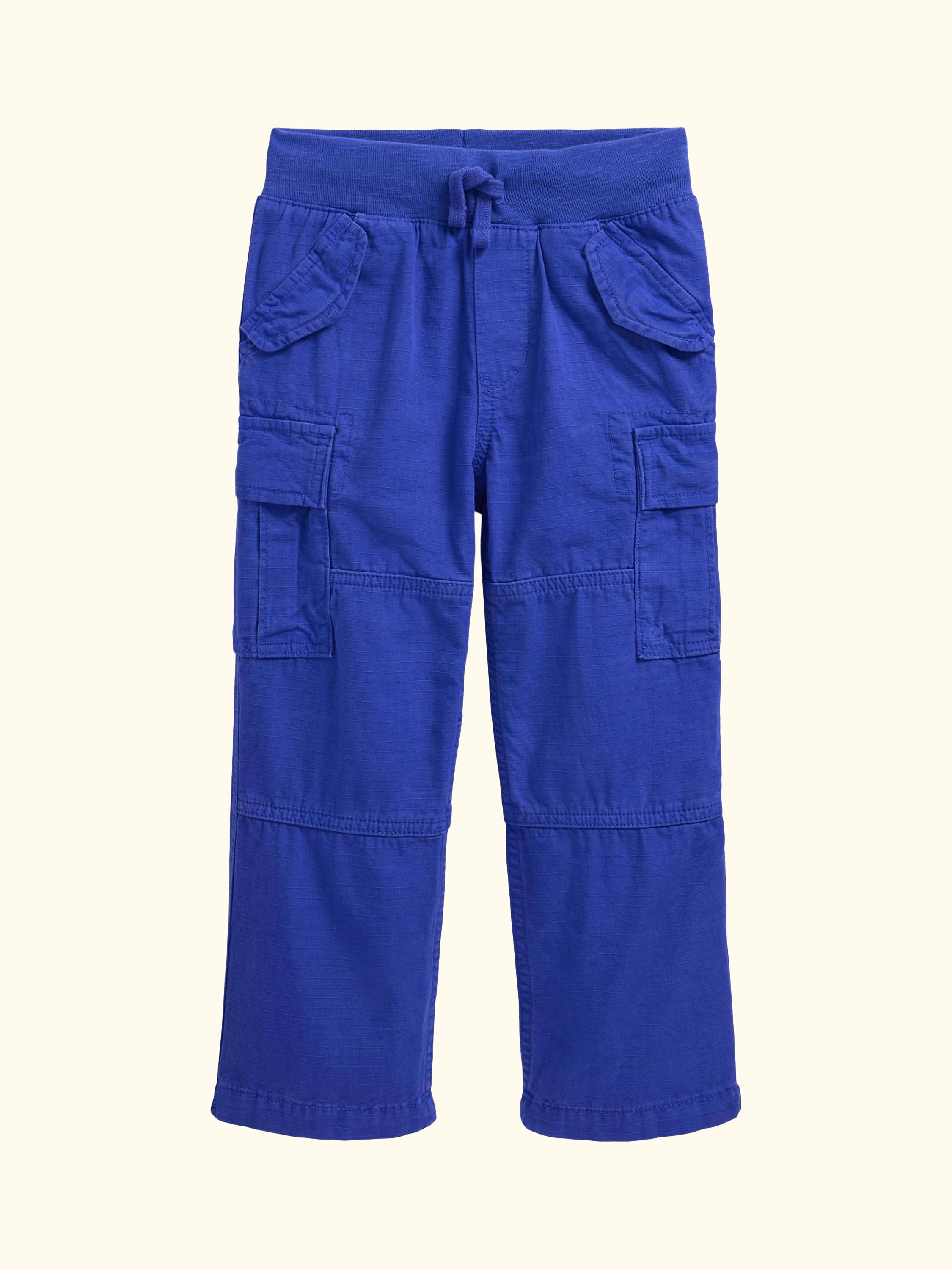 Kids' Cotton Cargo Trousers, Travel Blue