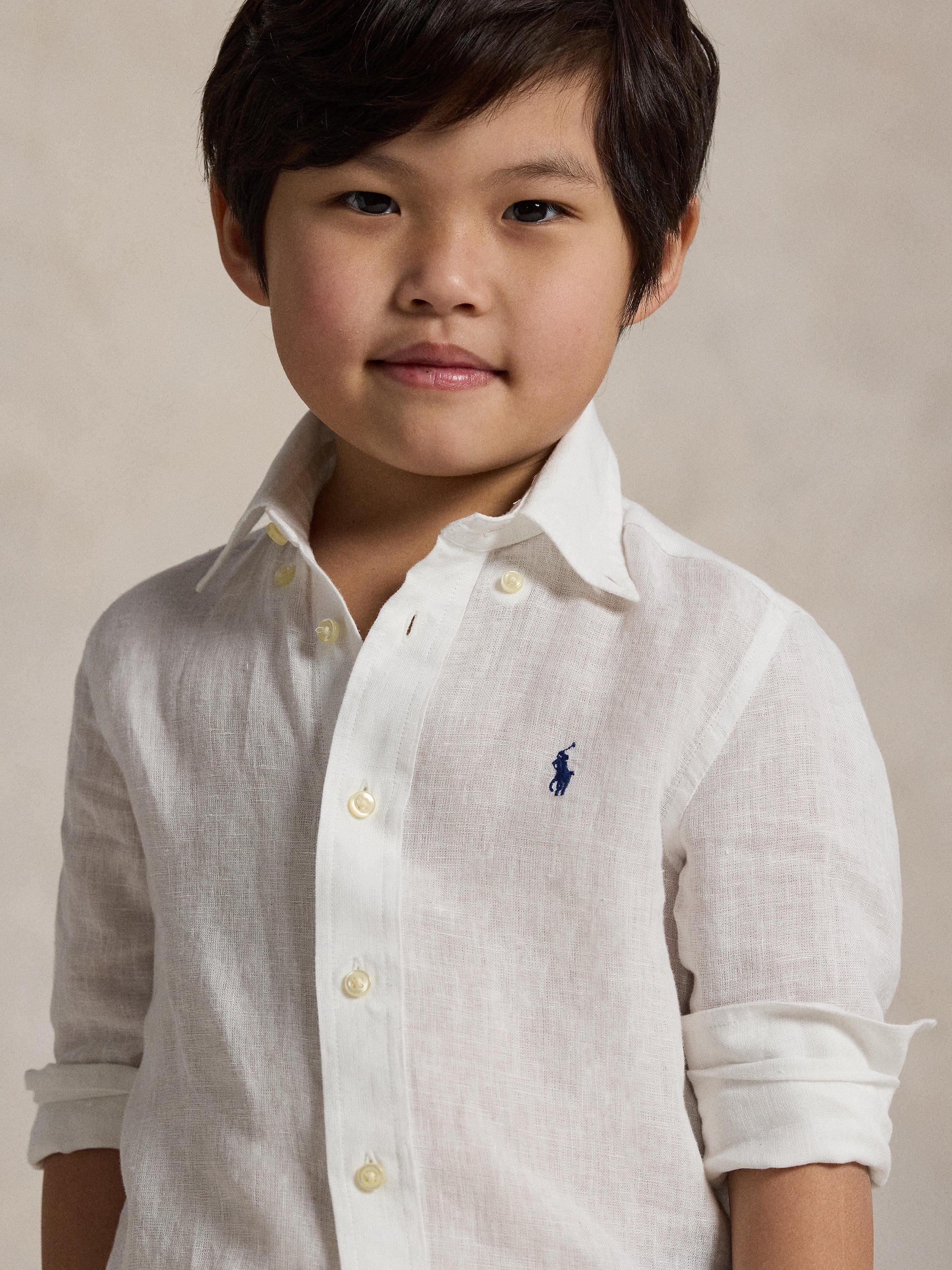 Polo Ralph Lauren Kids' Linen Sport Shirt, White