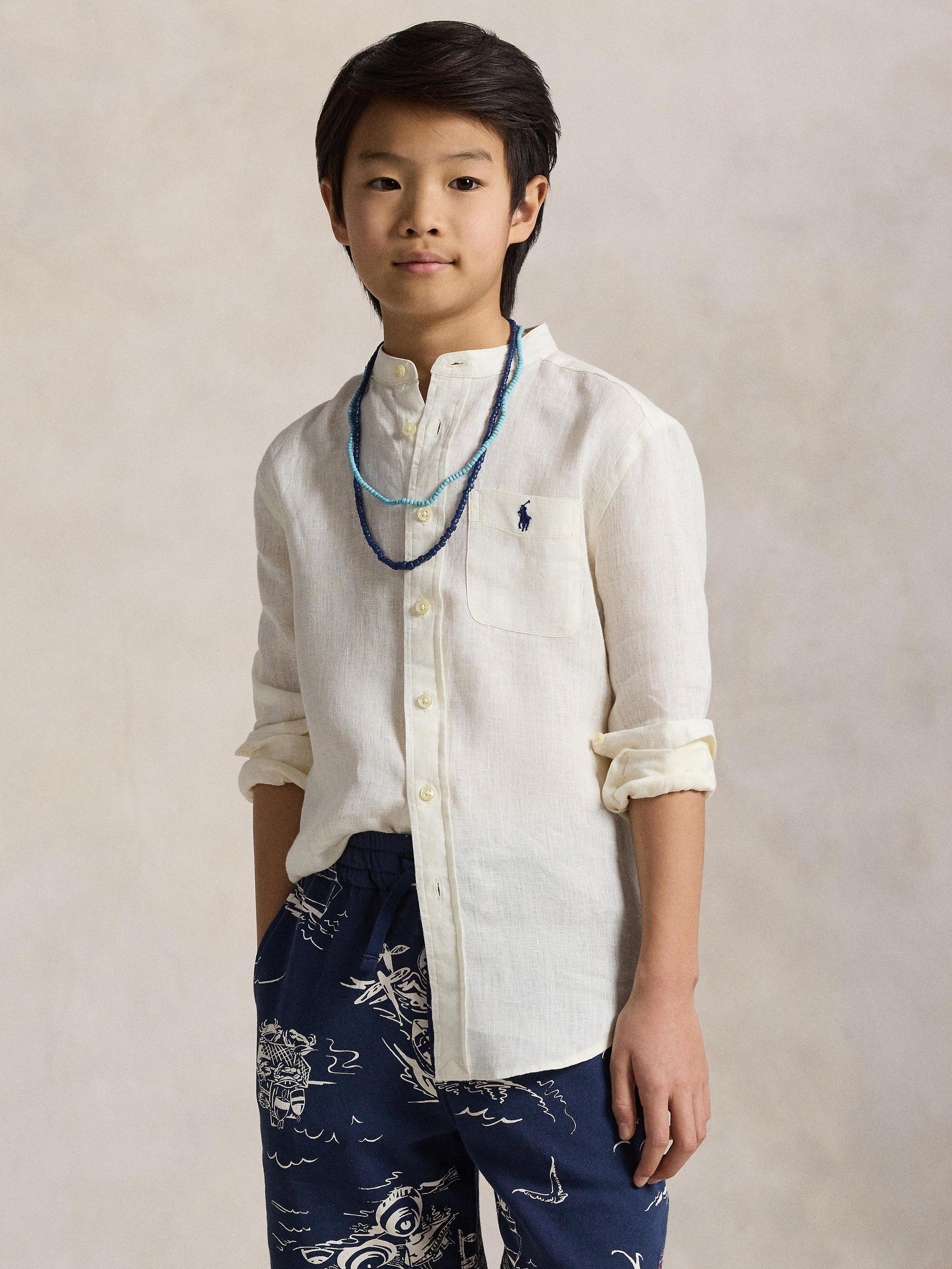 Polo Ralph Lauren Kids' Linen Sport Shirt, White