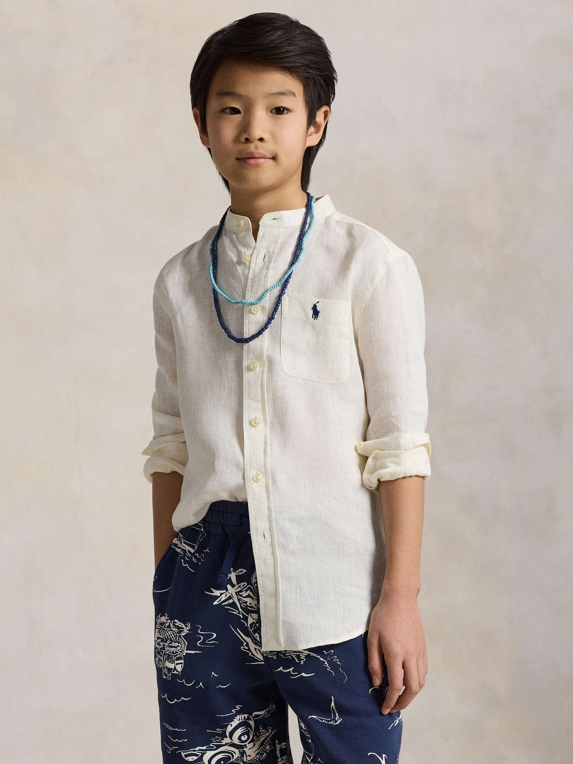 Polo Ralph Lauren Kids' Linen Sport Shirt, White