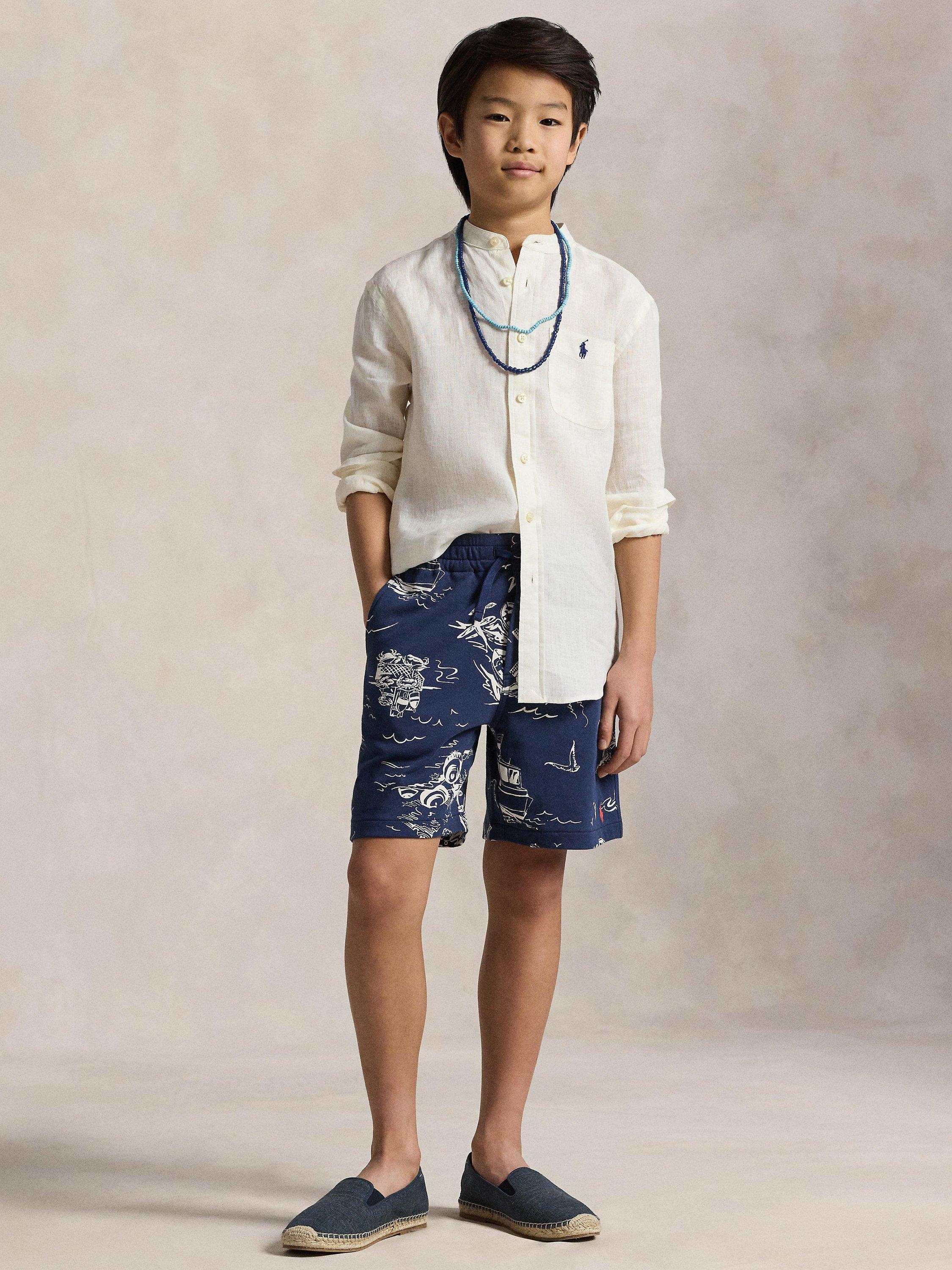Polo Ralph Lauren Kids' Linen Sport Shirt, White