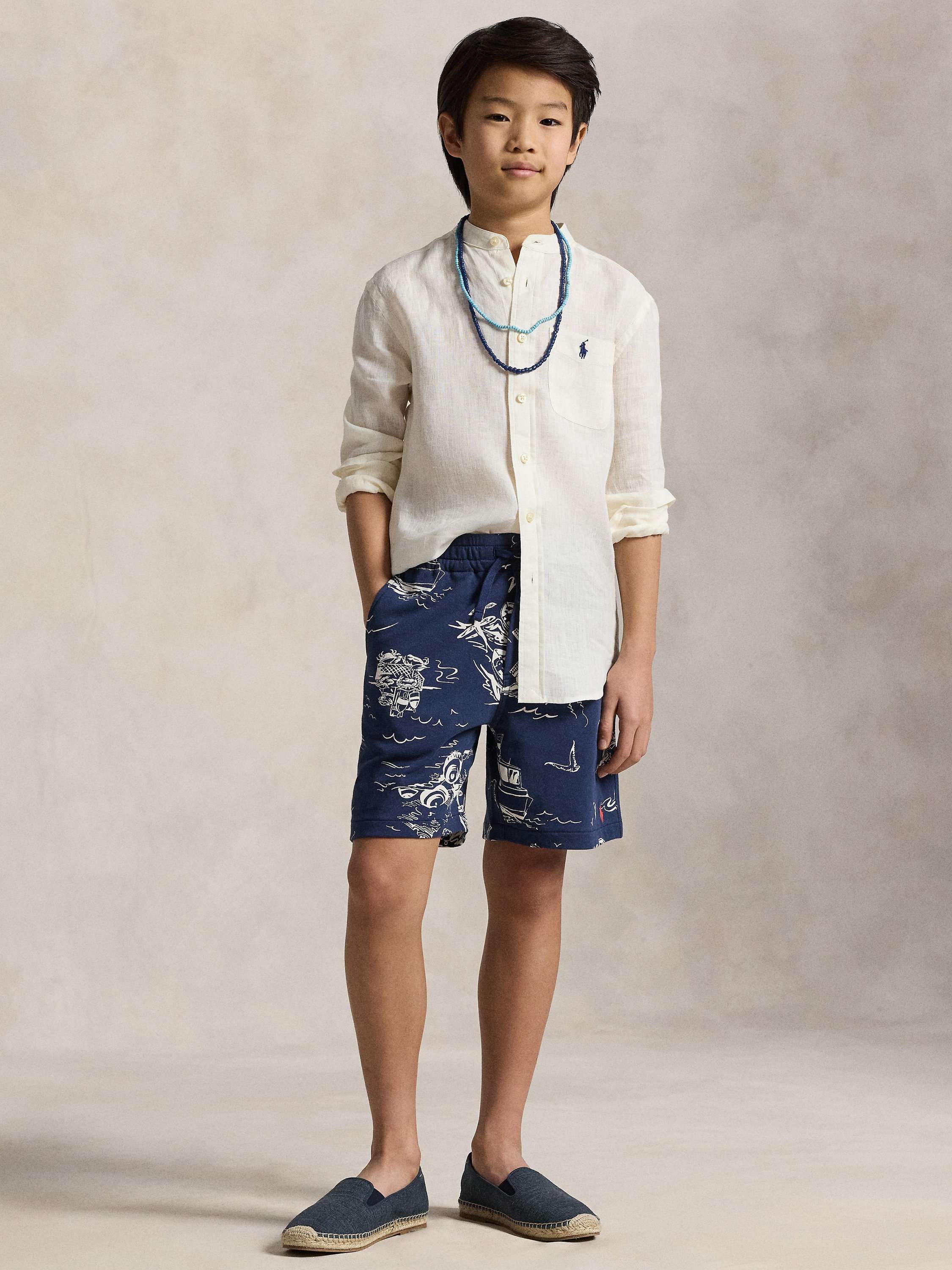 Polo Ralph Lauren Kids' Linen Sport Shirt, White