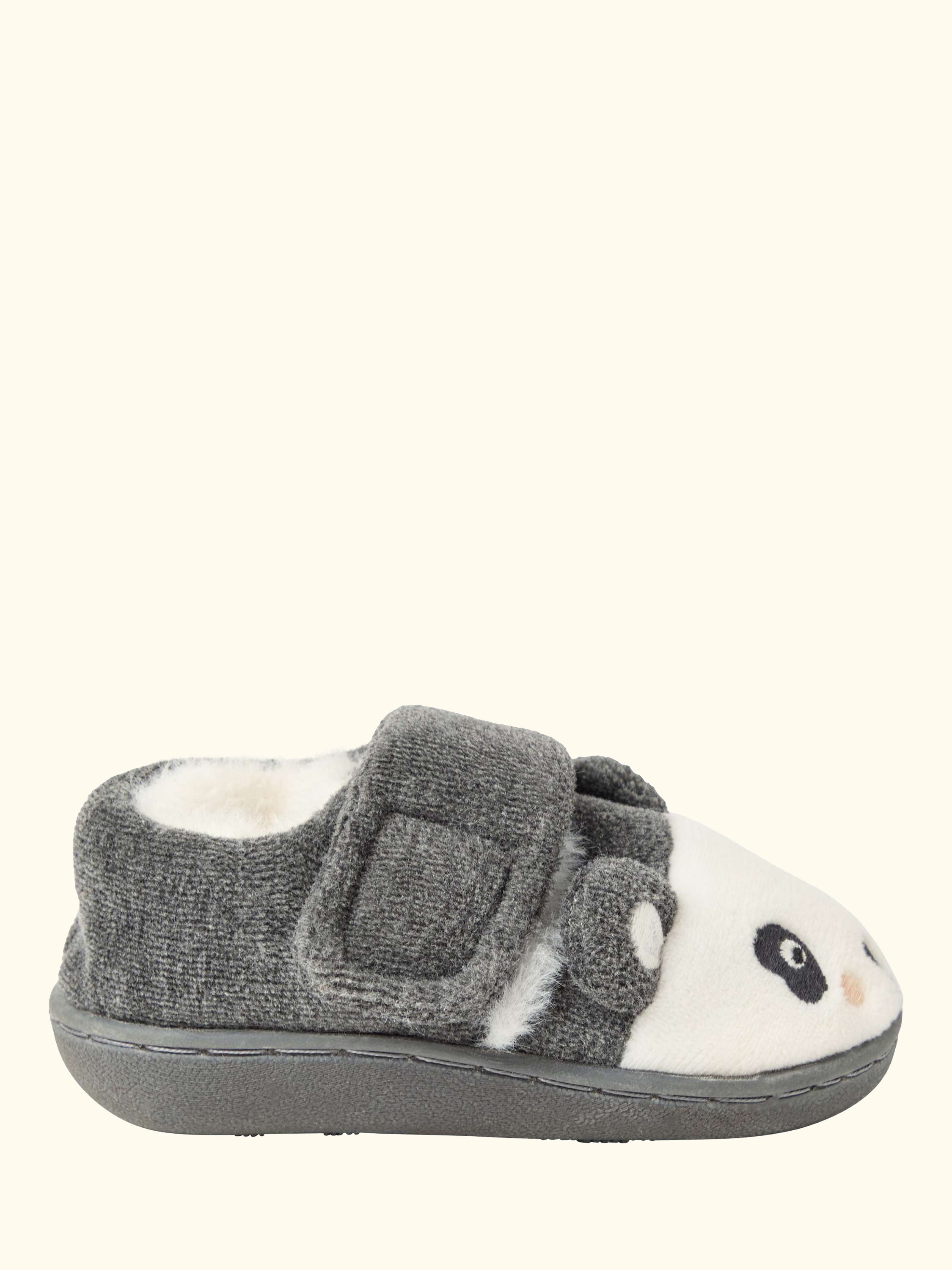 Kids' Panda Easy-On Slipper Shoes, Marl Grey, EU21