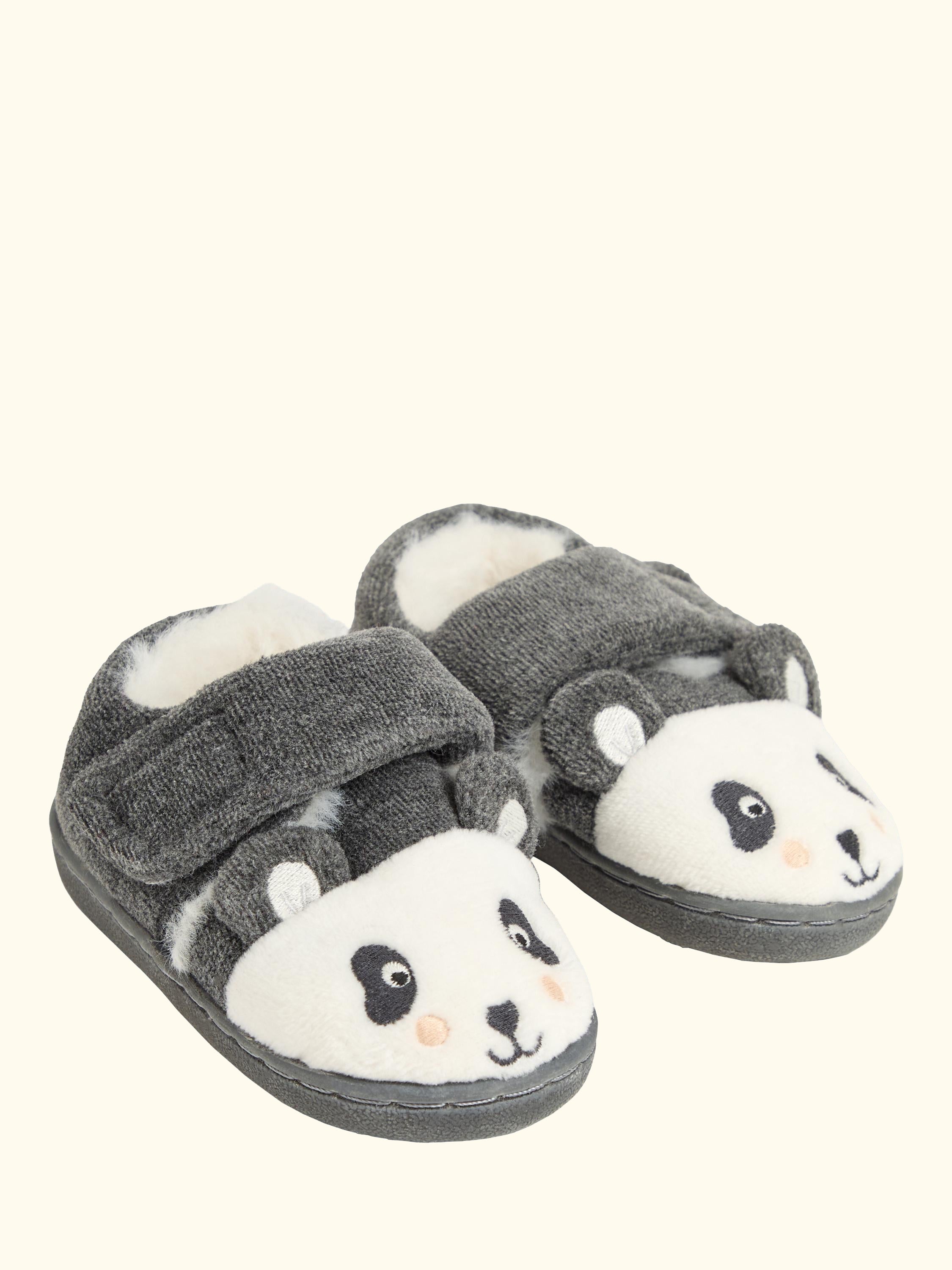 Kids' Panda Easy-On Slipper Shoes, Marl Grey, EU21