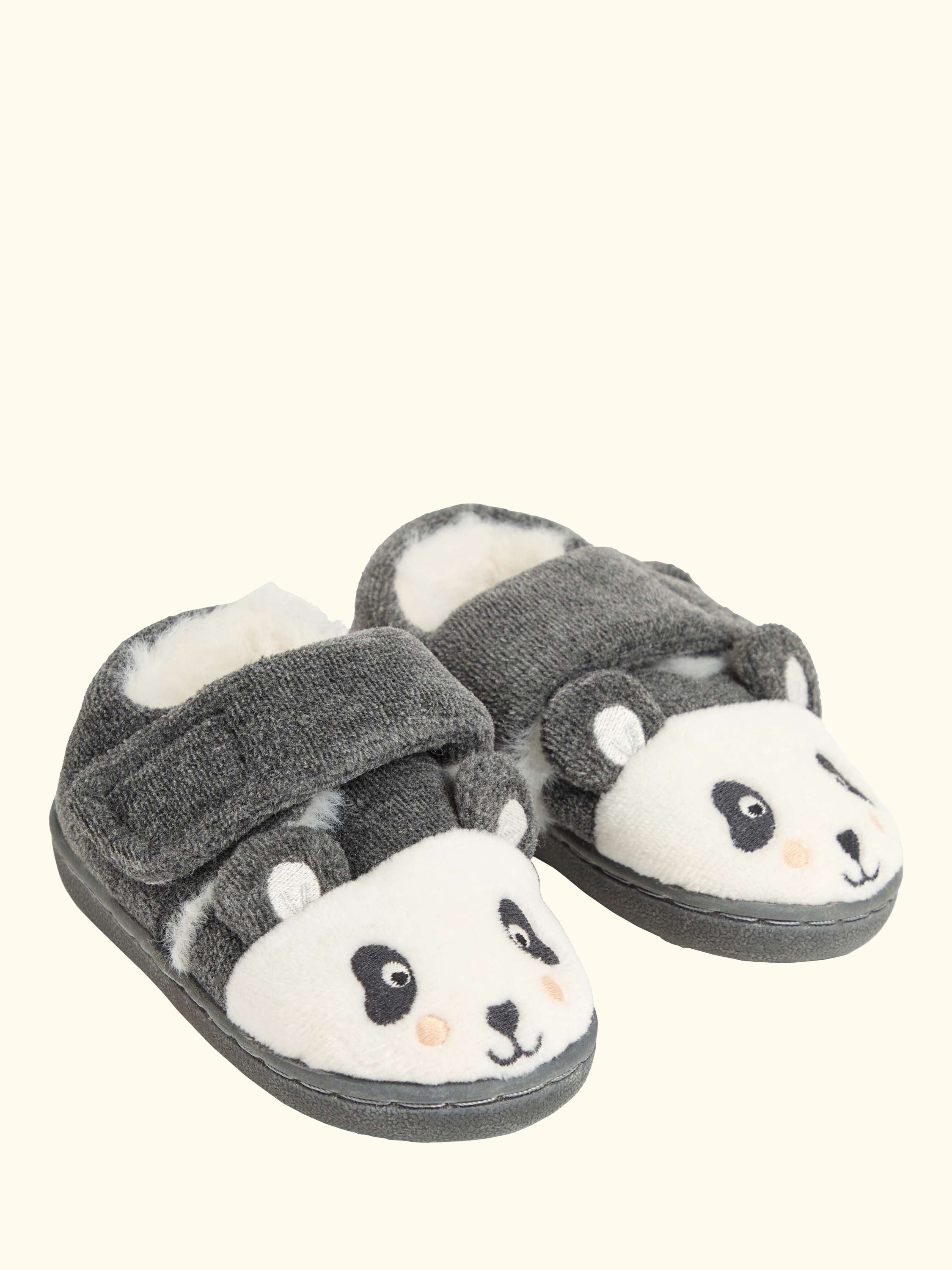 Kids' Panda Easy-On Slipper Shoes, Marl Grey, EU21