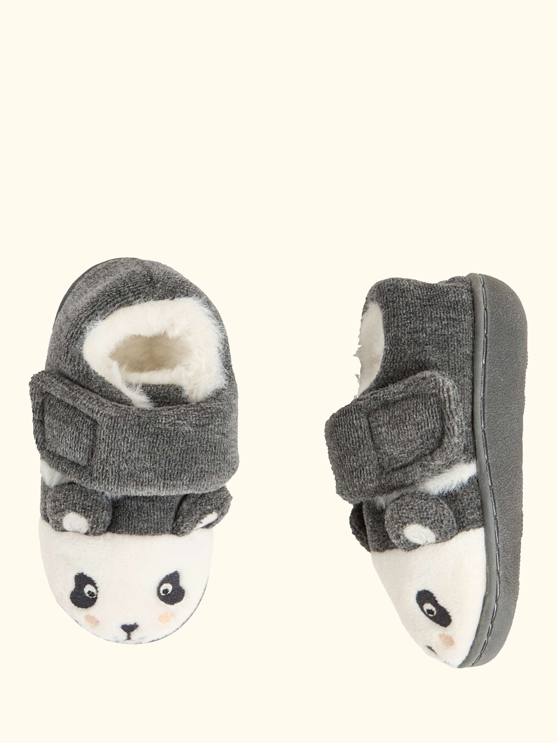 Kids' Panda Easy-On Slipper Shoes, Marl Grey, EU21