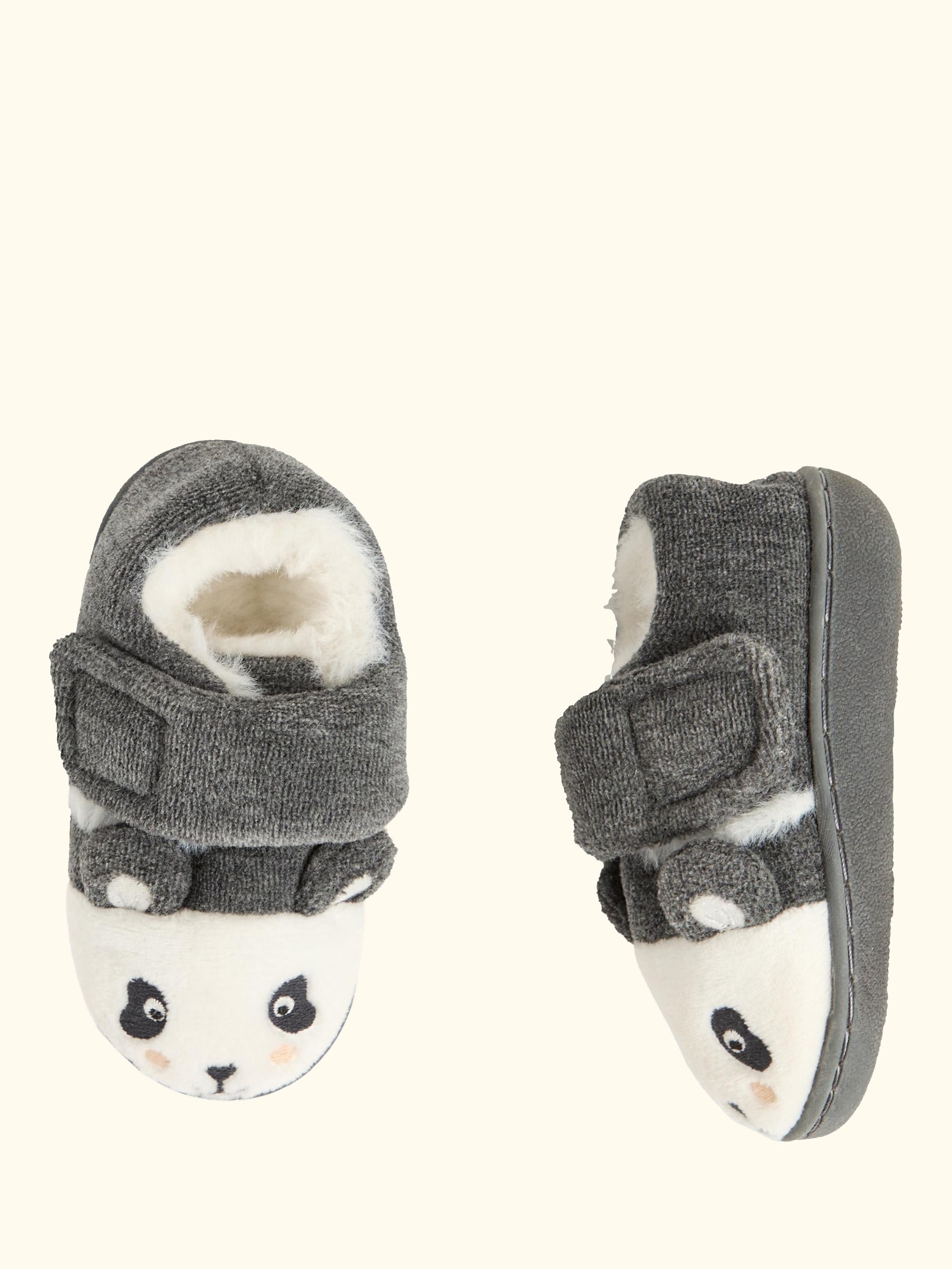 Kids' Panda Easy-On Slipper Shoes, Marl Grey, EU21