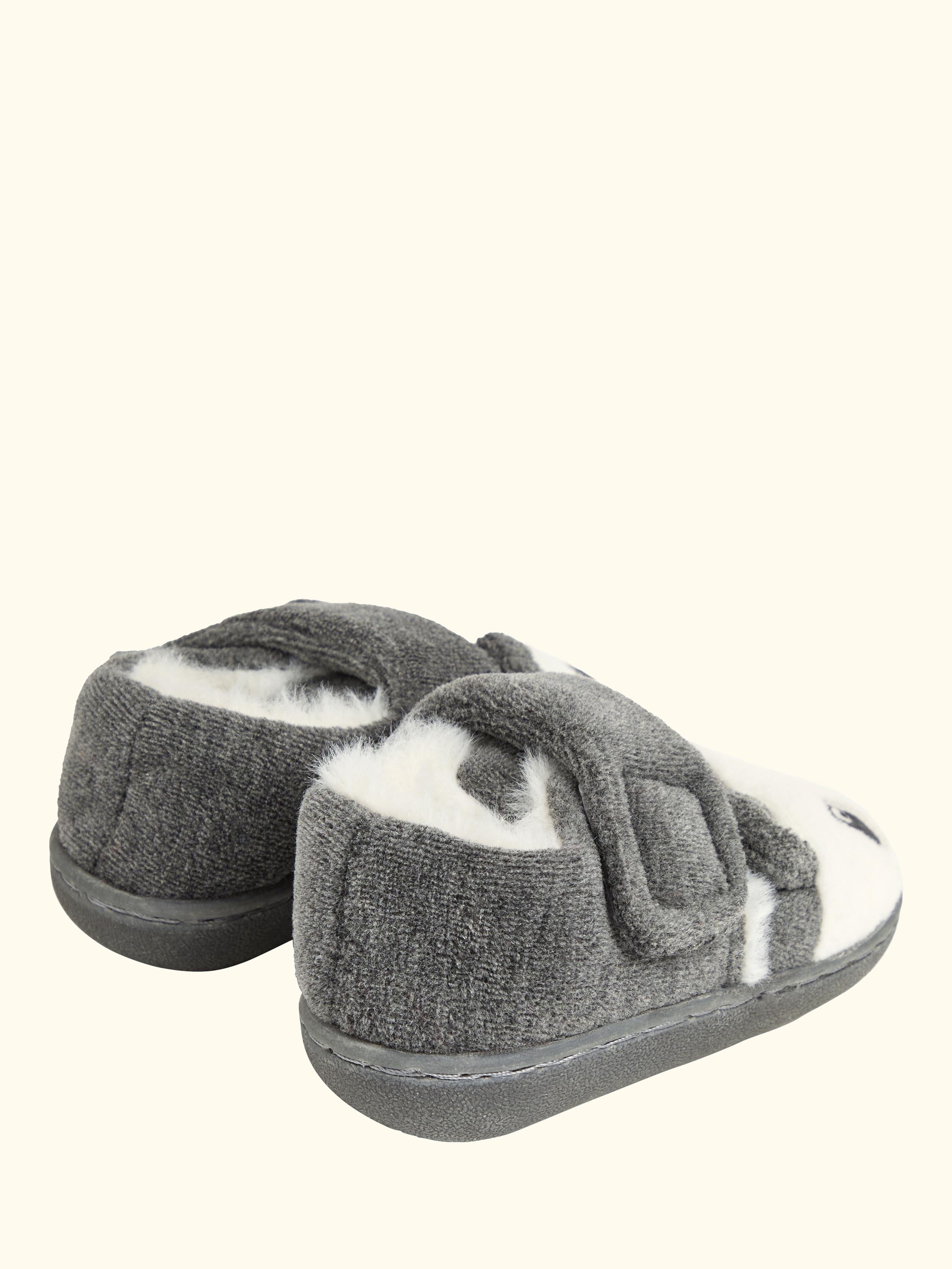 Kids' Panda Easy-On Slipper Shoes, Marl Grey, EU21