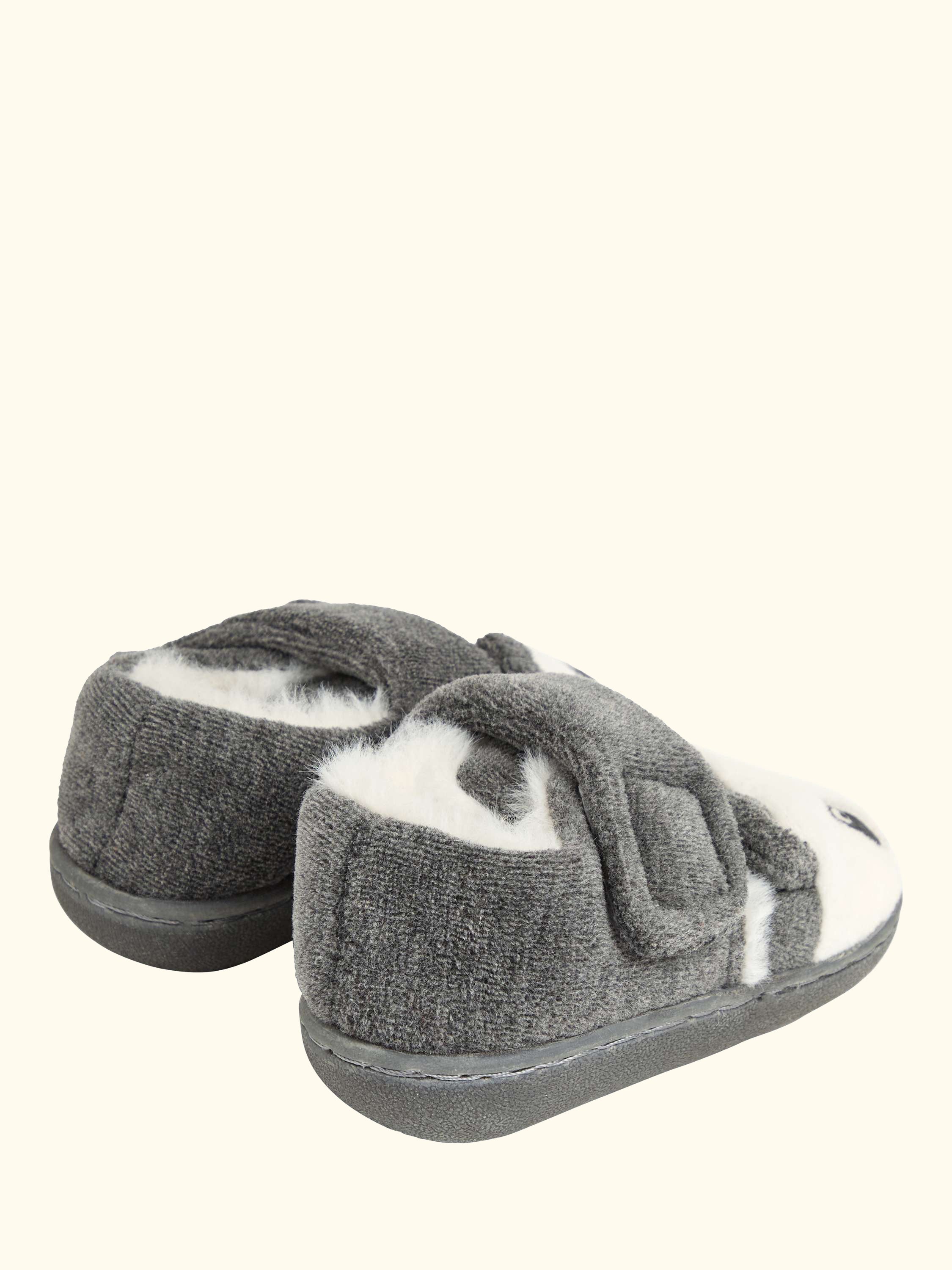 Kids' Panda Easy-On Slipper Shoes, Marl Grey, EU21
