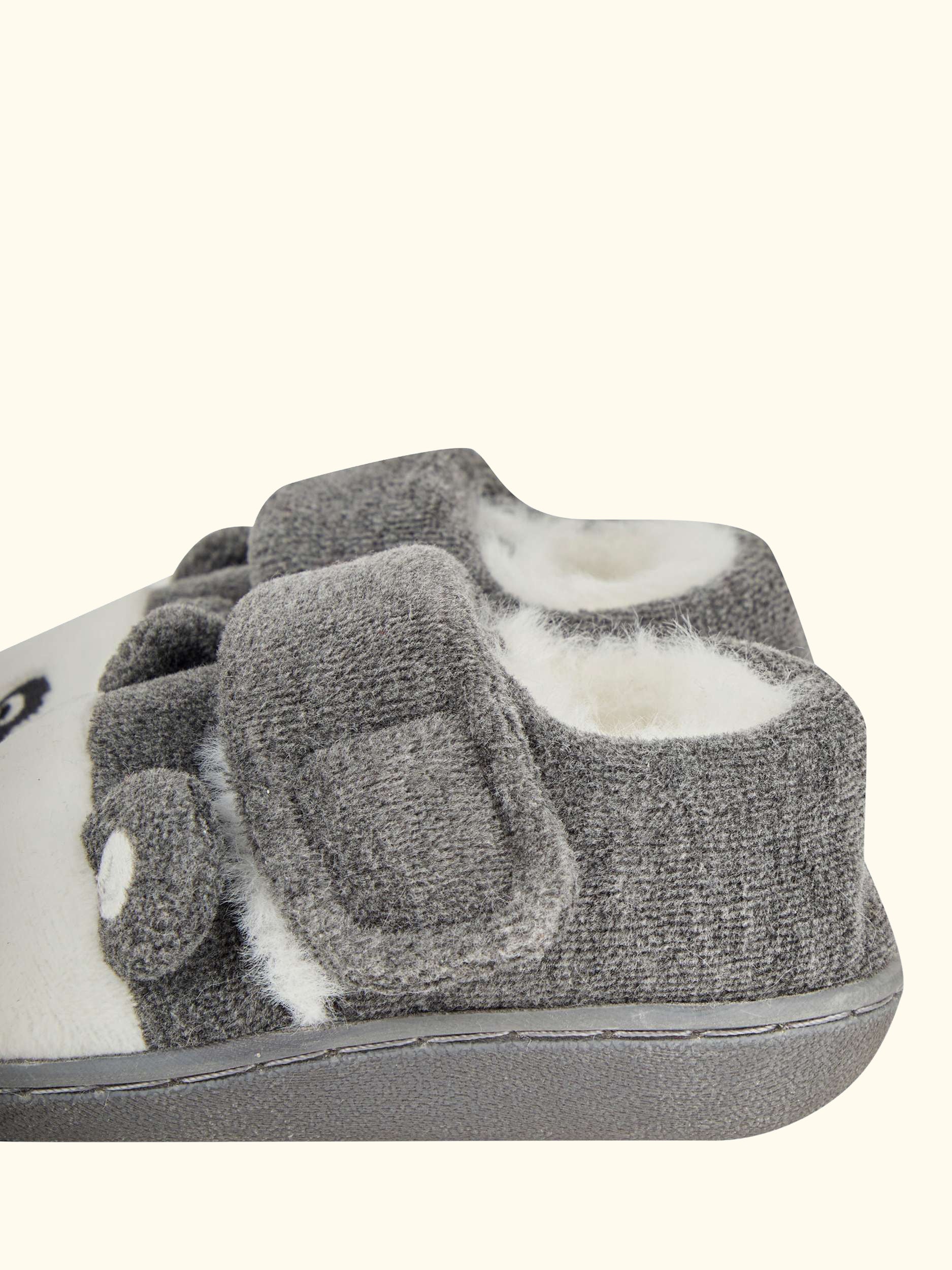 Kids' Panda Easy-On Slipper Shoes, Marl Grey, EU21