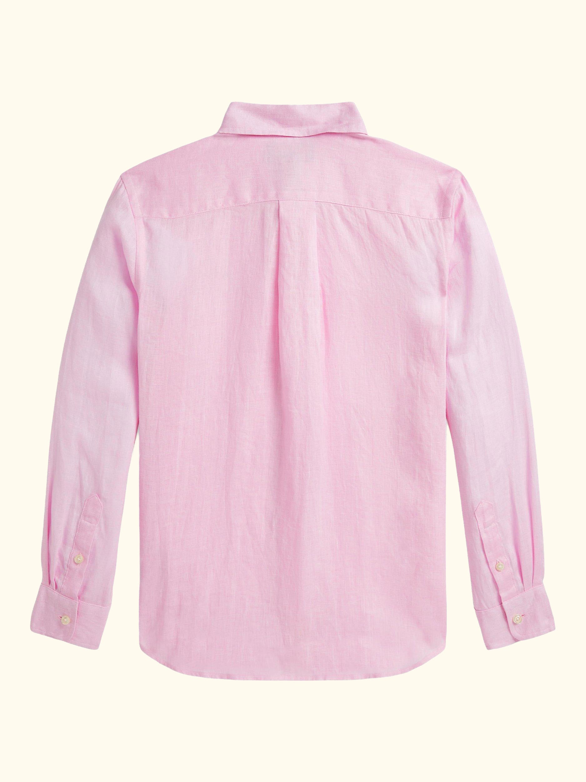 Kids' Linen Sport Shirt, Camel Pink