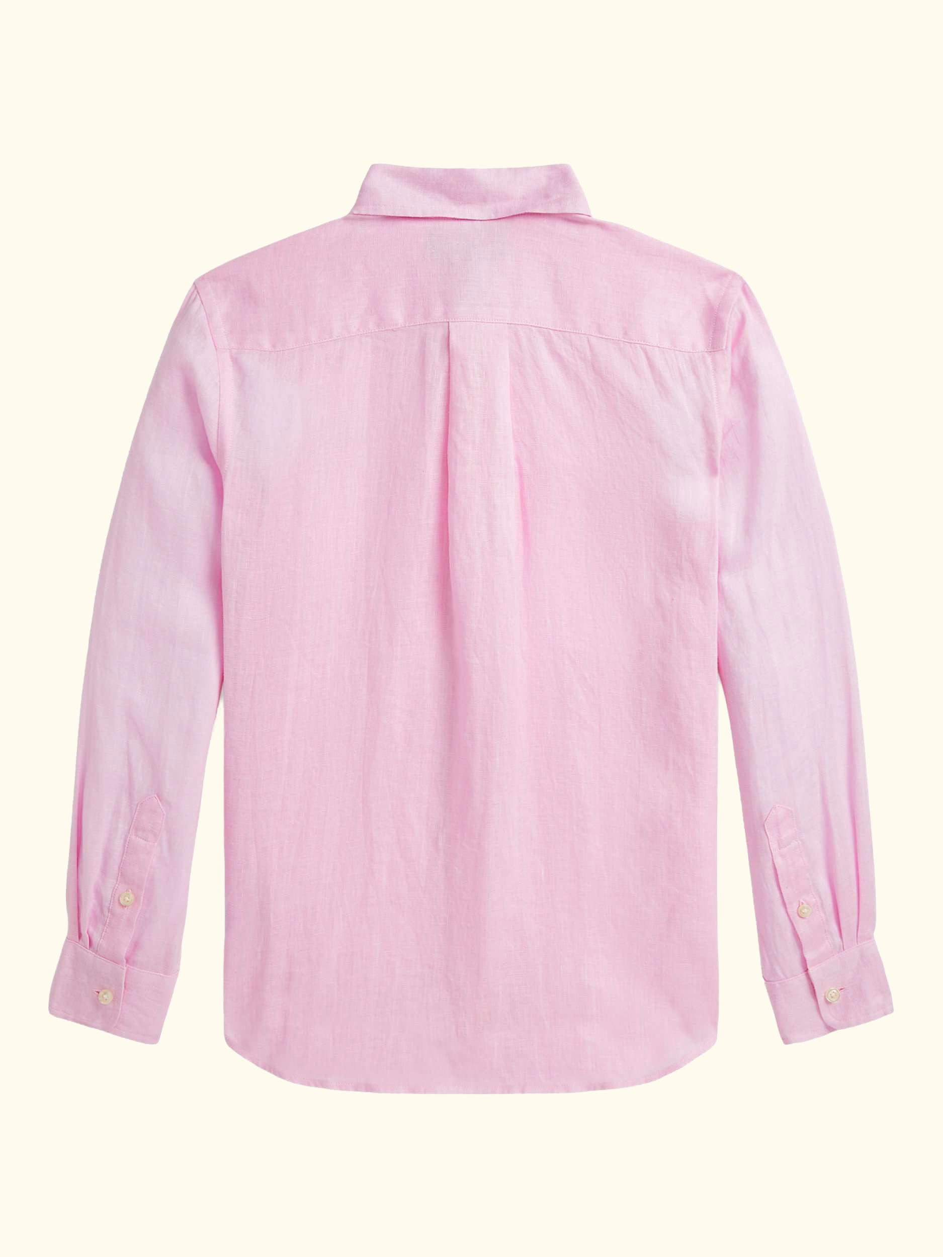 Kids' Linen Sport Shirt, Camel Pink