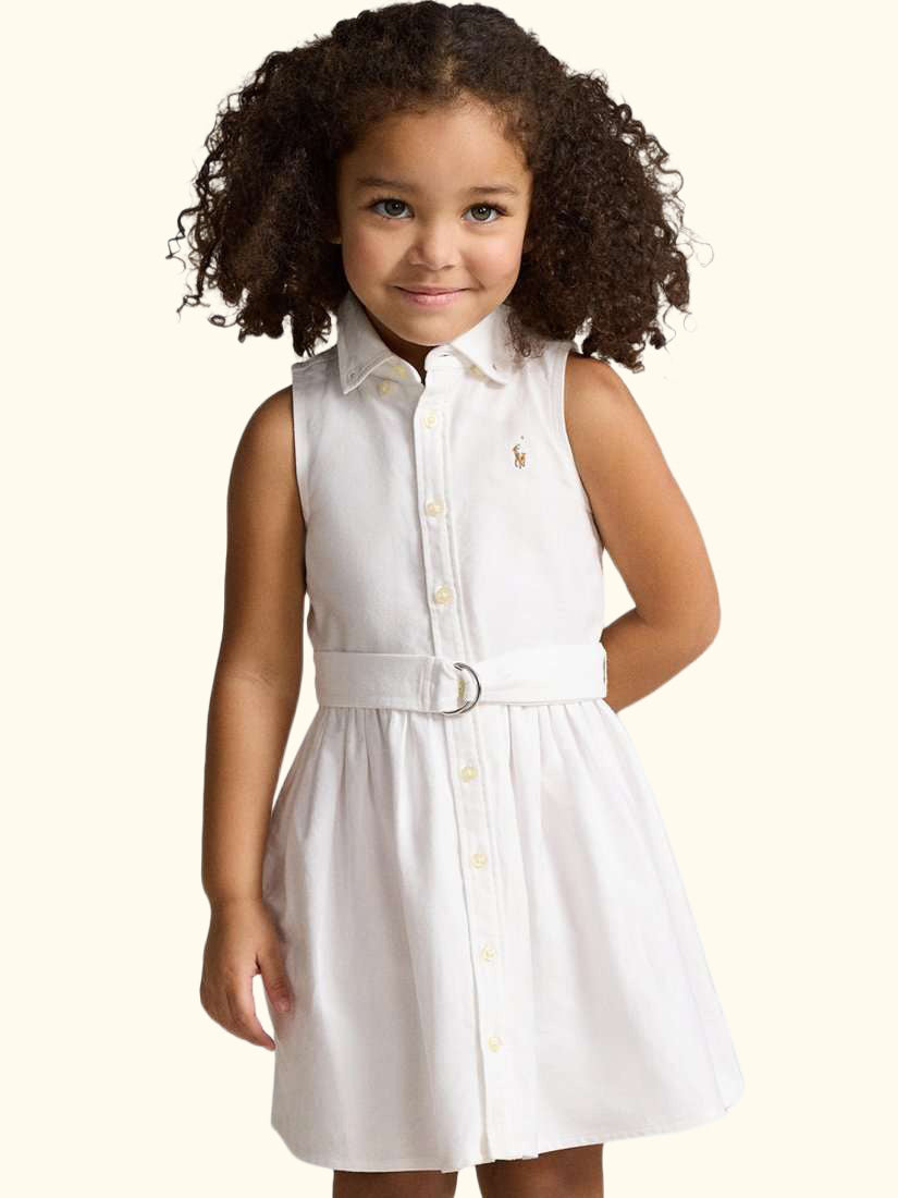 Kids' Cotton Day Dress, White