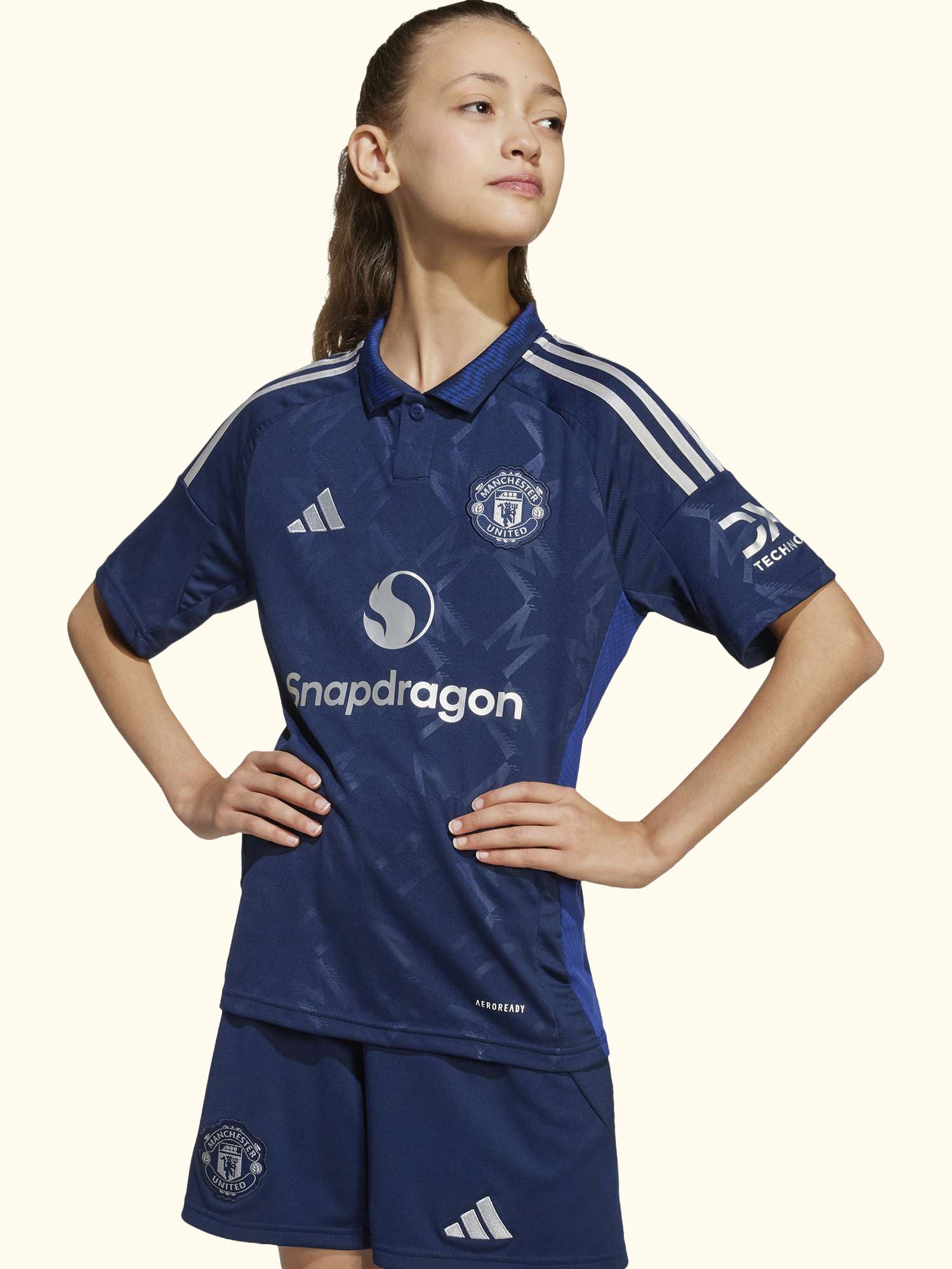 Kids' Manchester United Football Club Away Jersey Top, Night Indigo