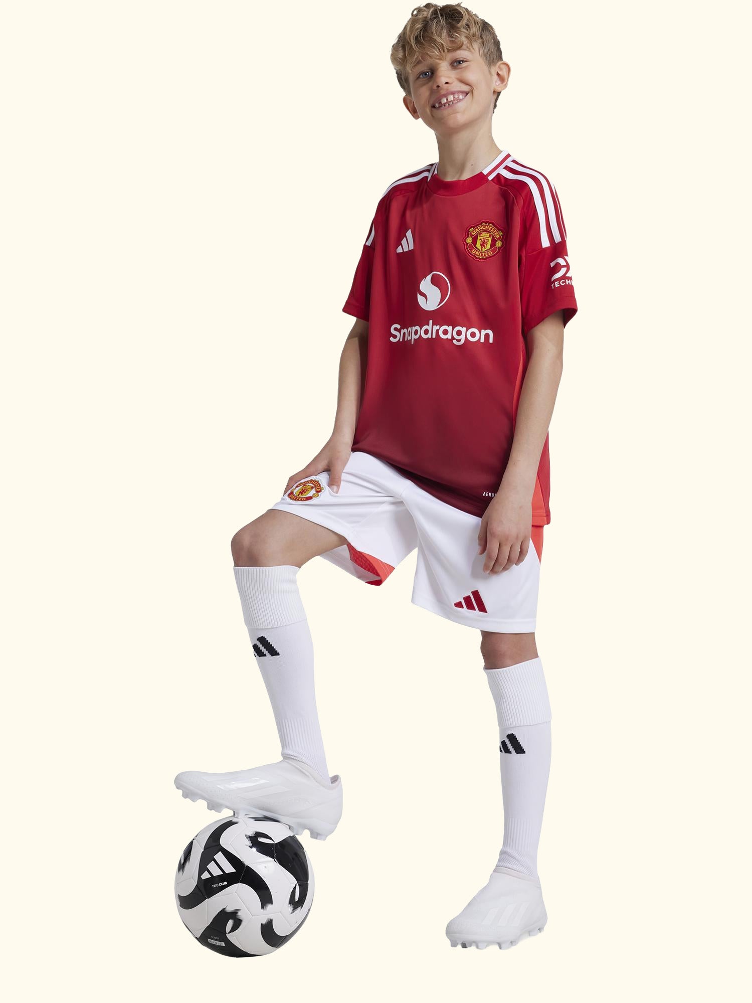 Kids' Manchester United Football Club Home Jersey Top, Red