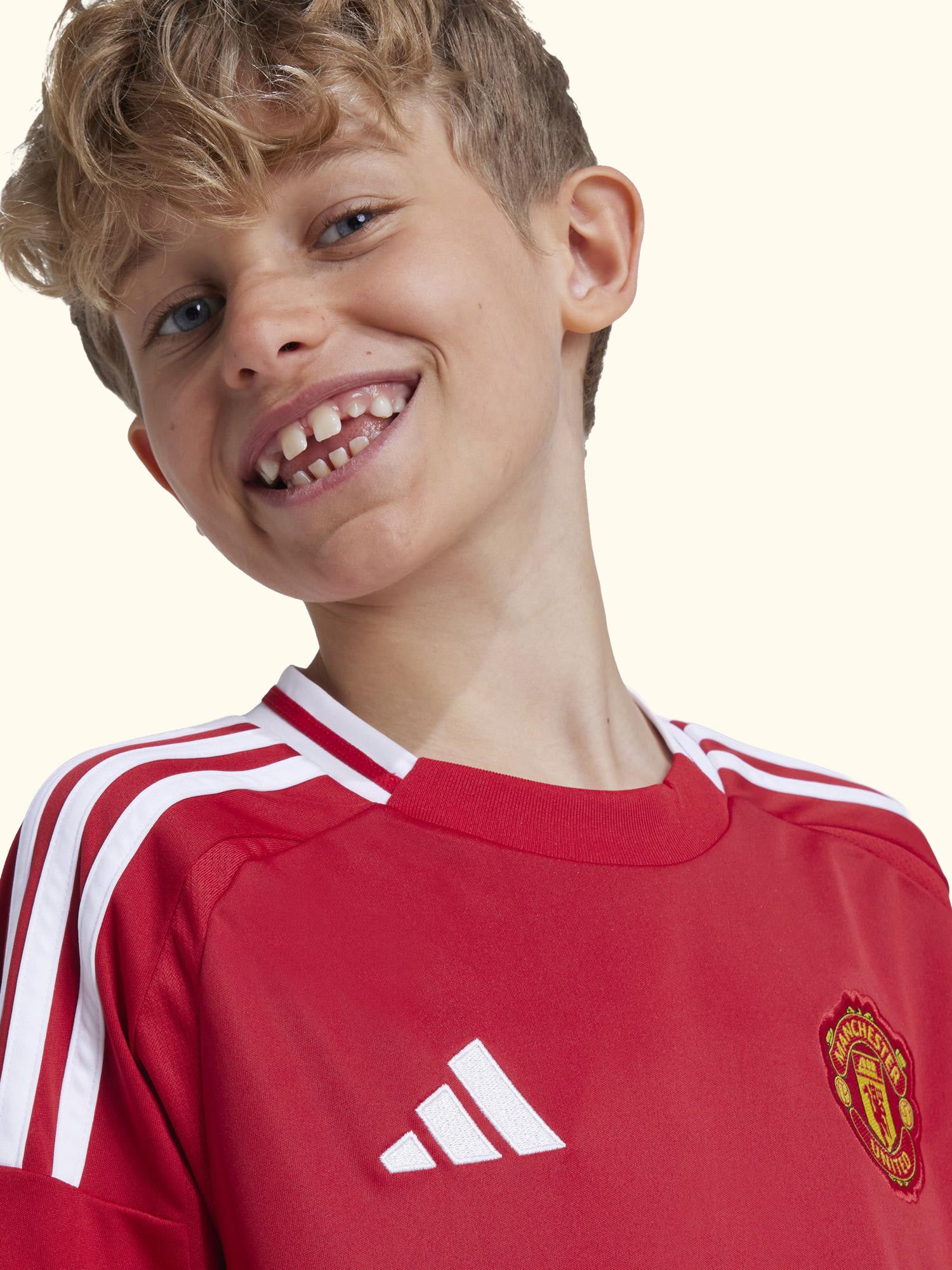 Kids' Manchester United Football Club Home Jersey Top, Red