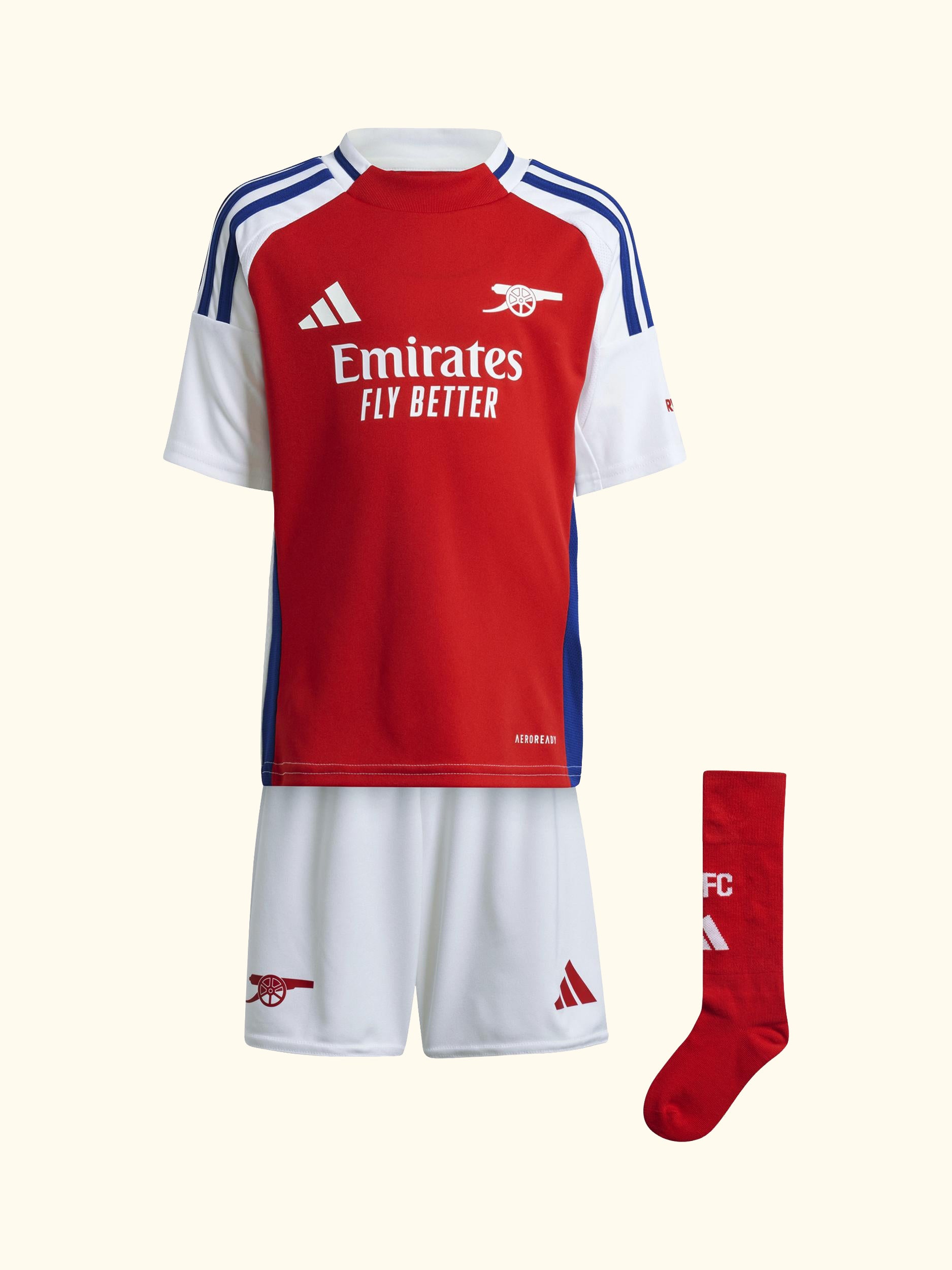 Kids' Arsenal Home Kit, Red/White