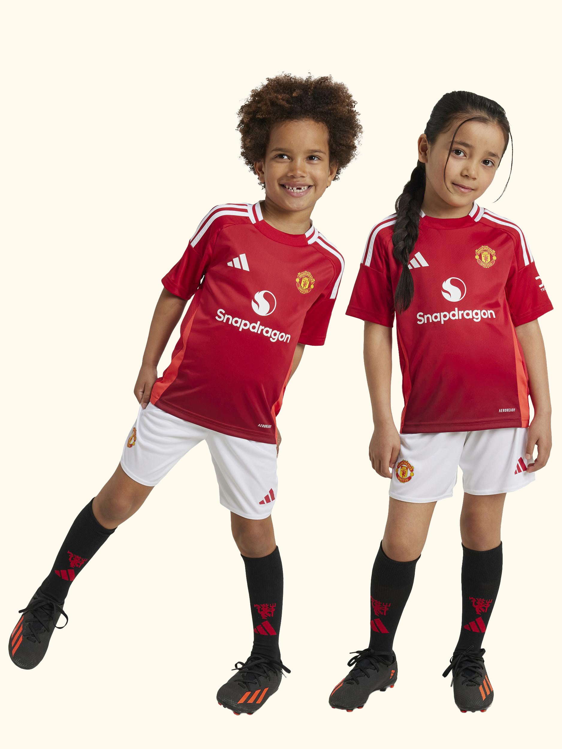 Kids' Manchester United Football Club Home Kit, Set of 3, Red