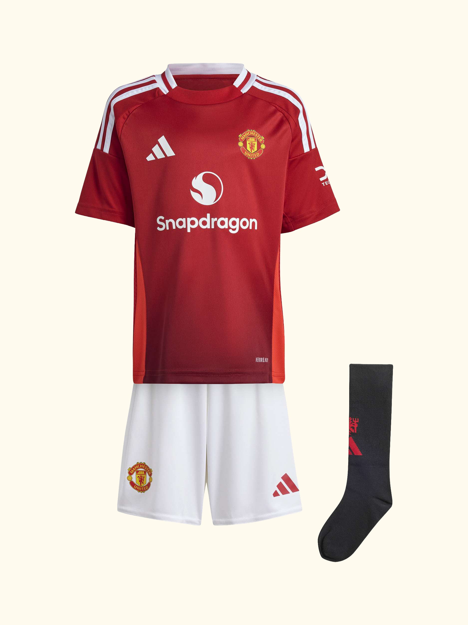 Kids' Manchester United Football Club Home Kit, Set of 3, Red